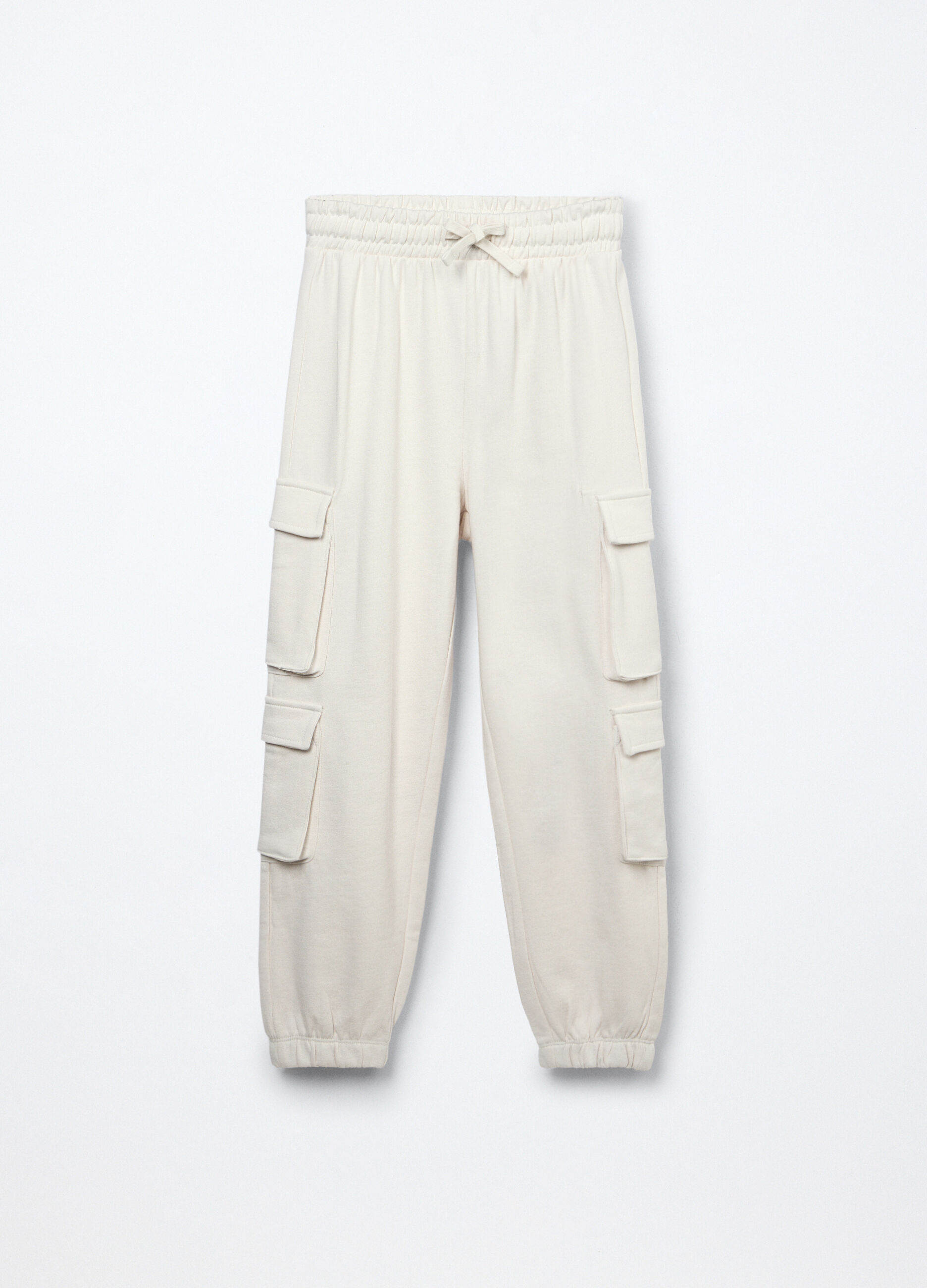Jogger cargo in french terry di puro cotone ragazza_0