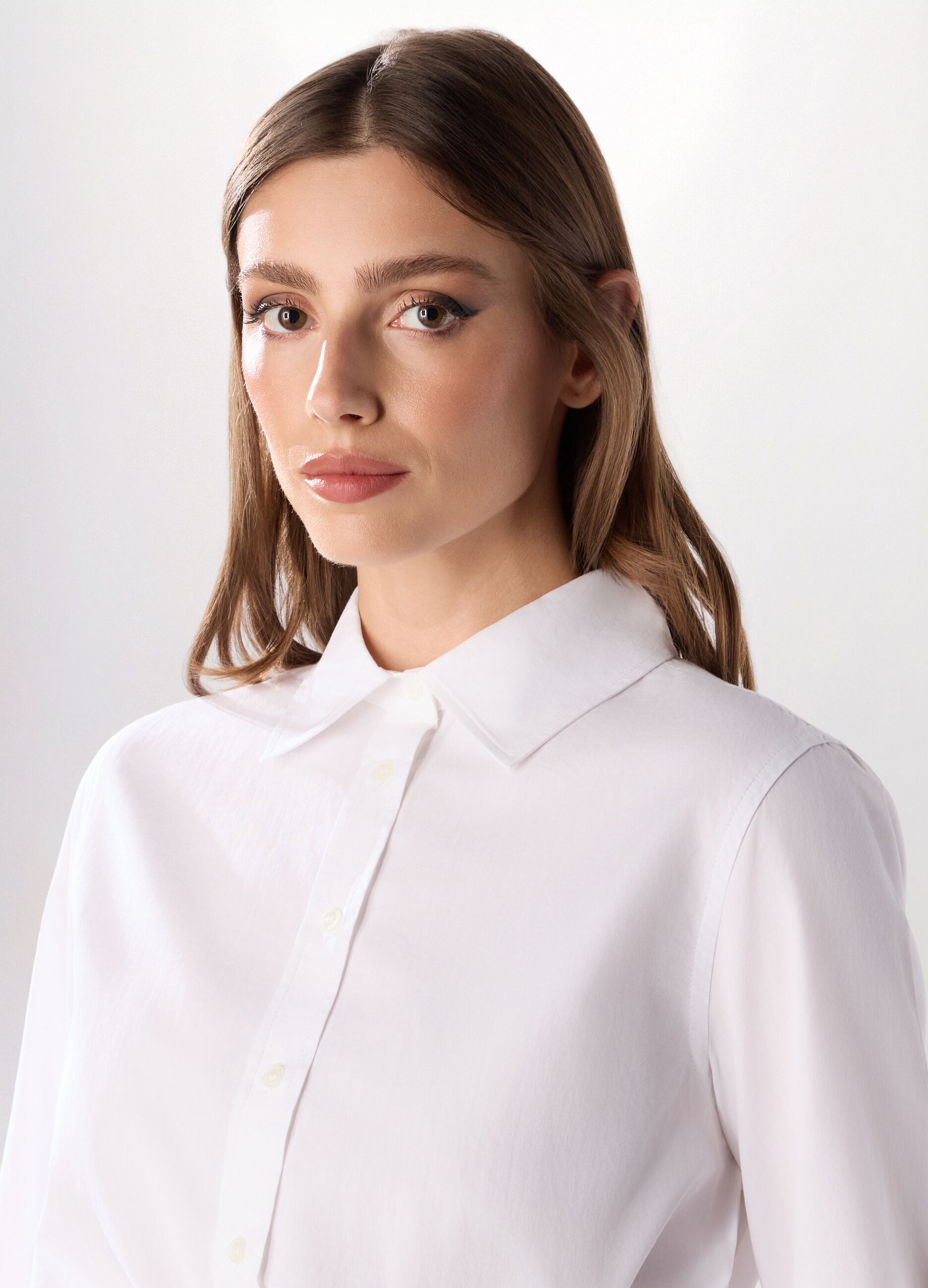 Camicia in puro cotone a maniche lunghe donna_2