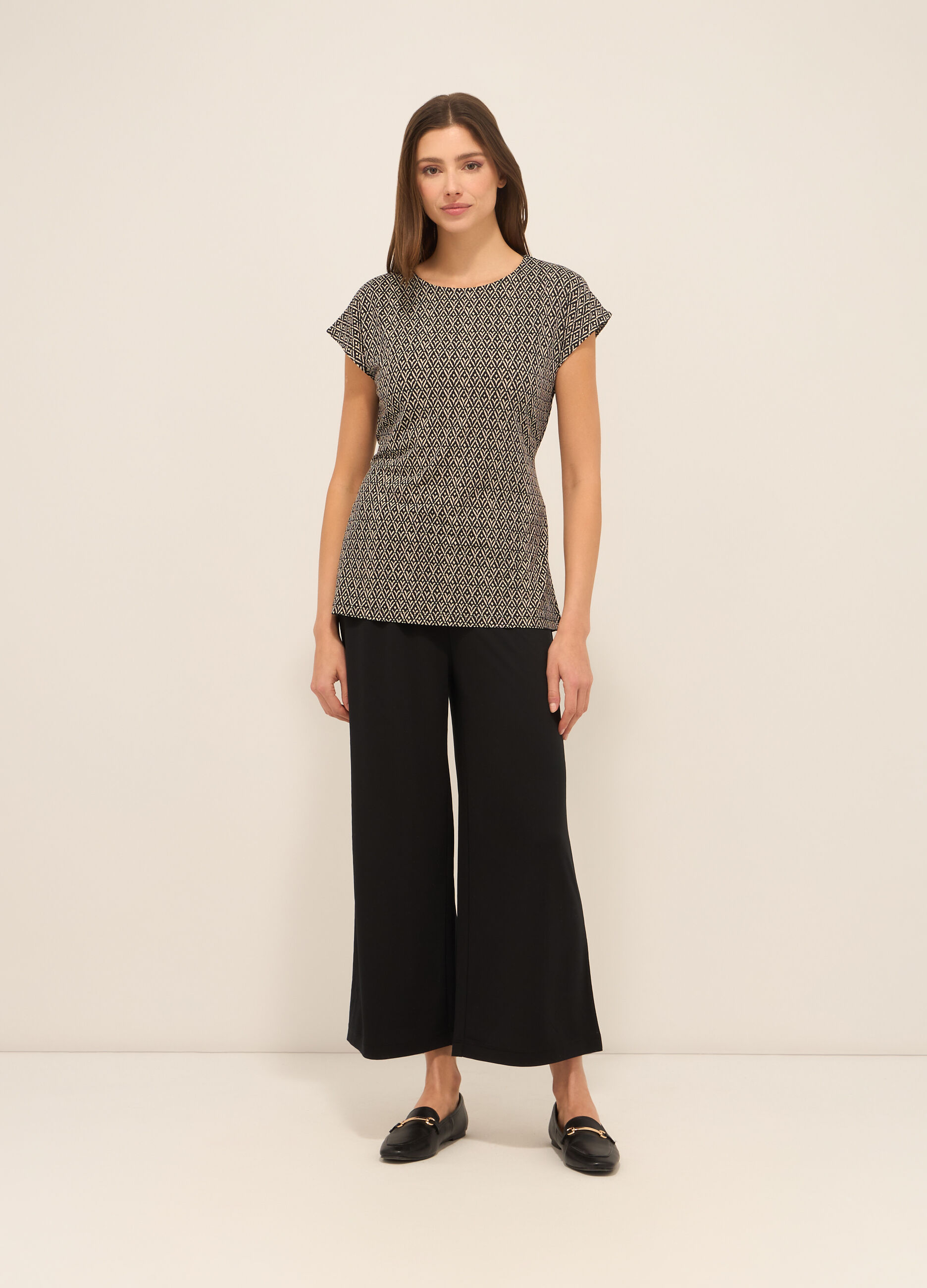 Pantaloni in tessuto stretch donna_0