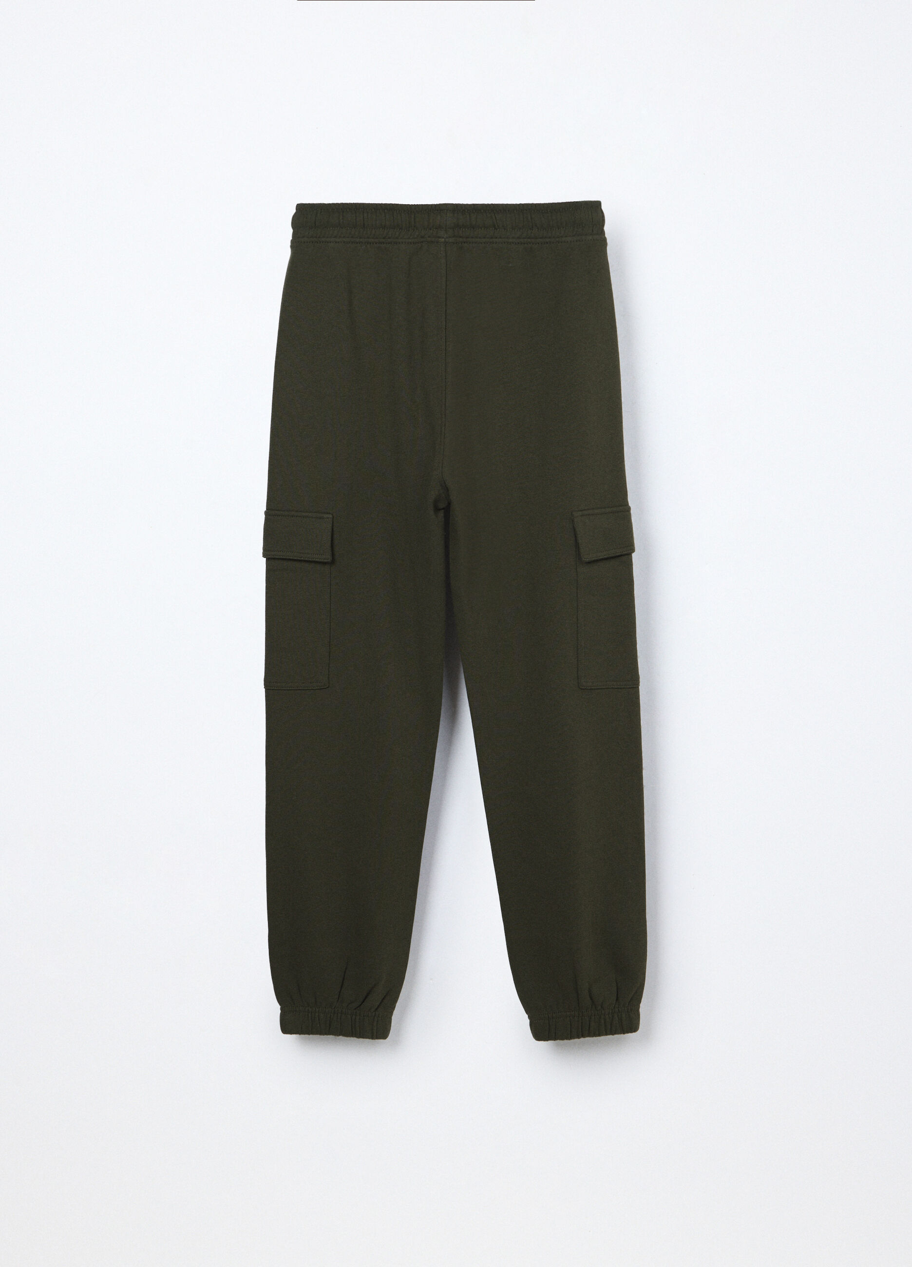 Jogger cargo in puro cotone fleece ragazzo_1