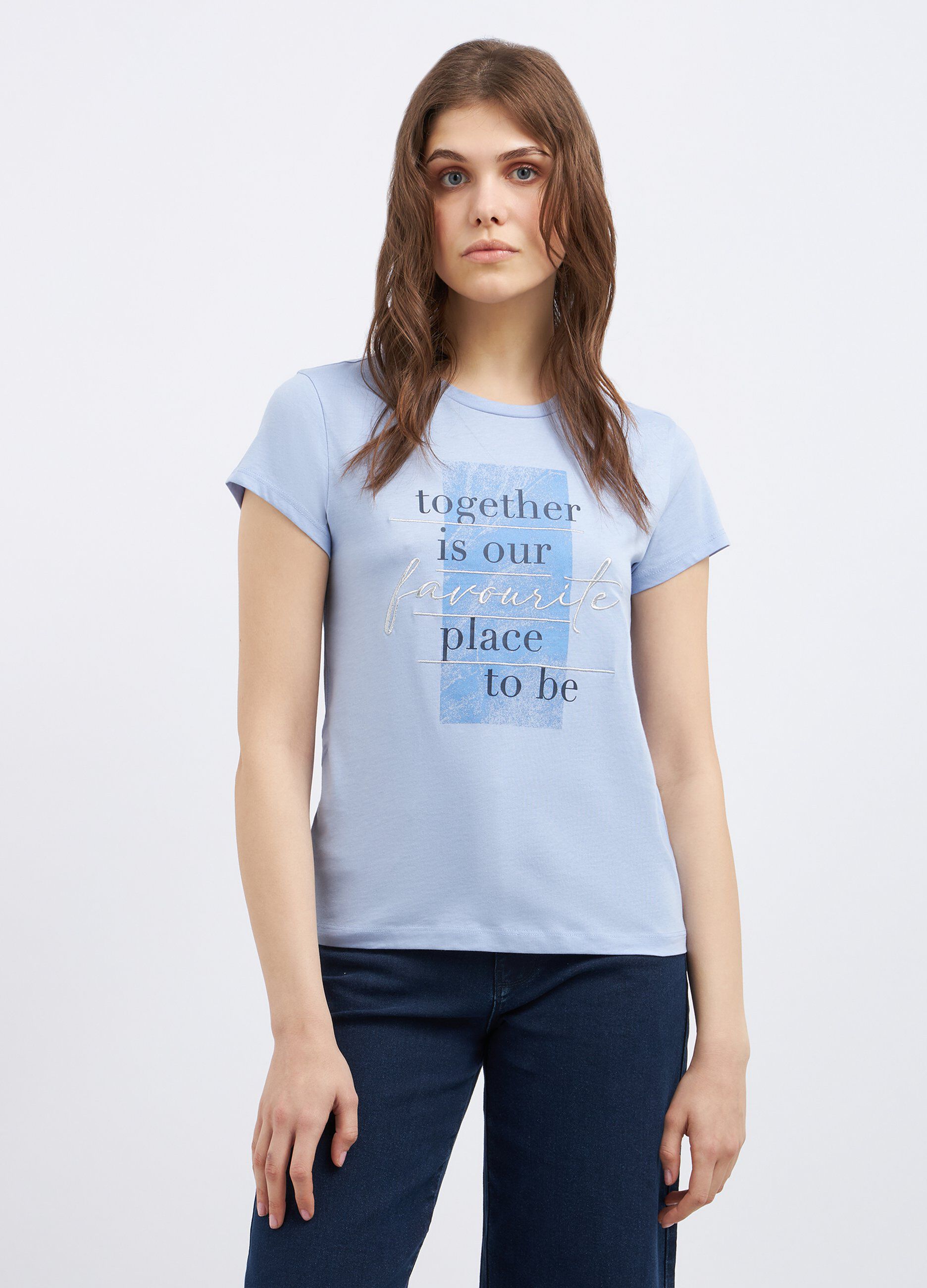 T-shirt in puro cotone donna_0