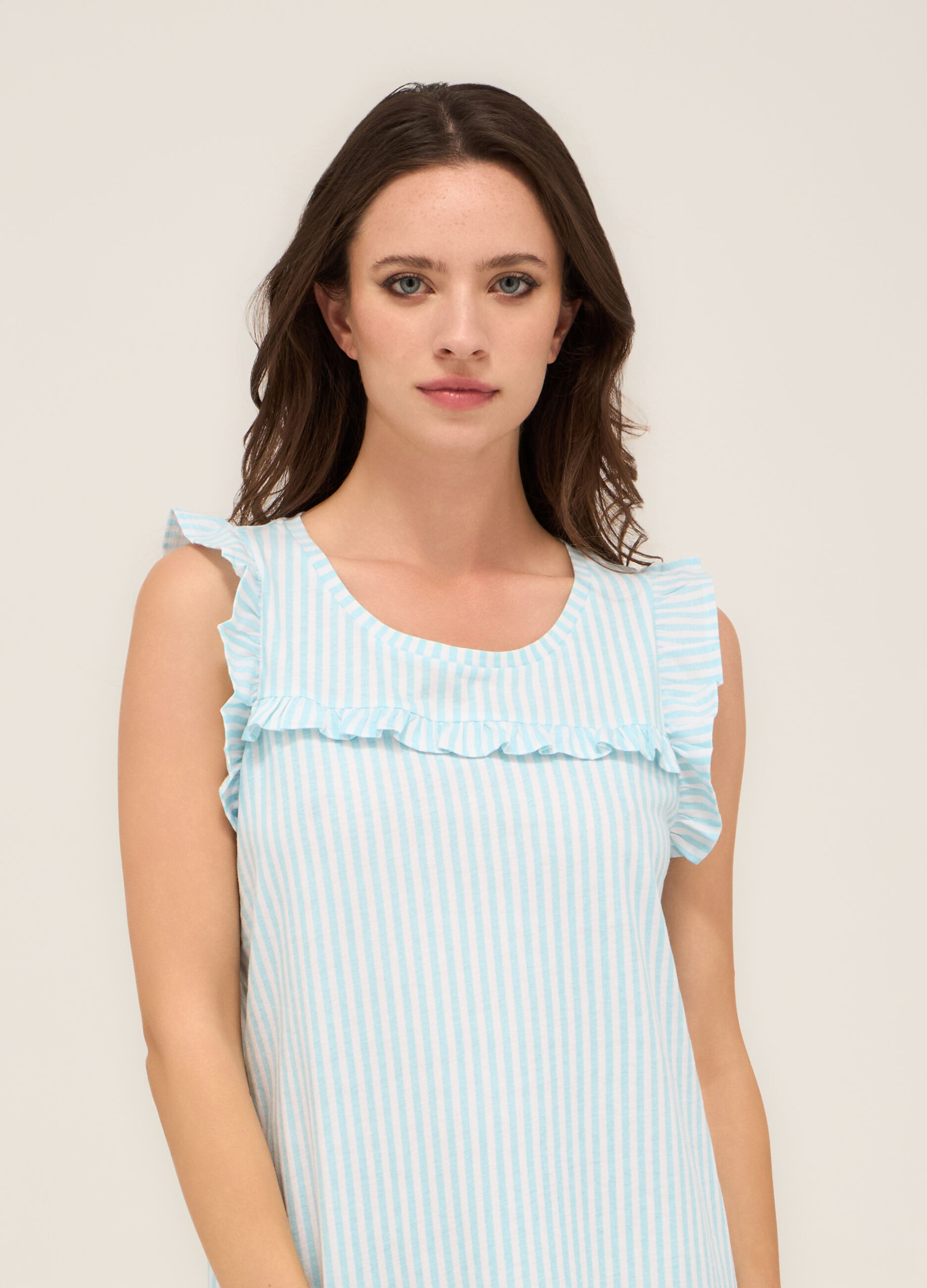 Camicia da notte in jersey di puro cotone donna_1