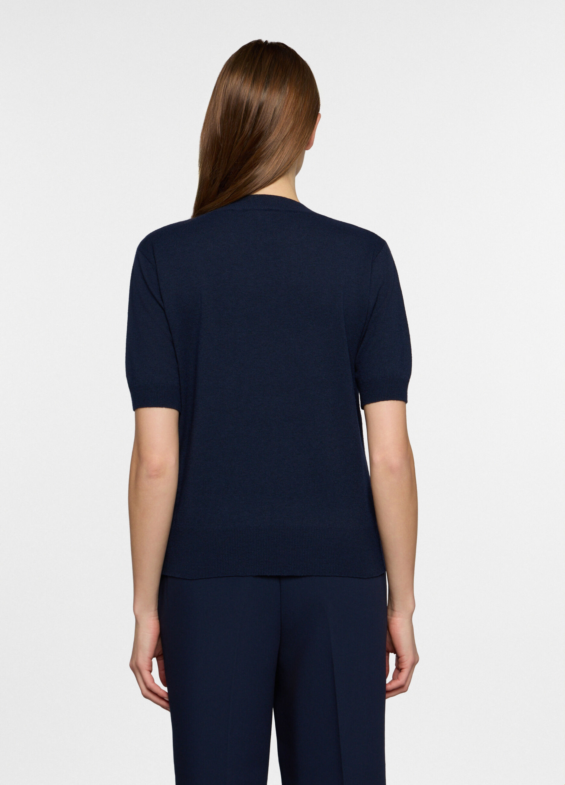 T-shirt girocollo misto lana donna_1