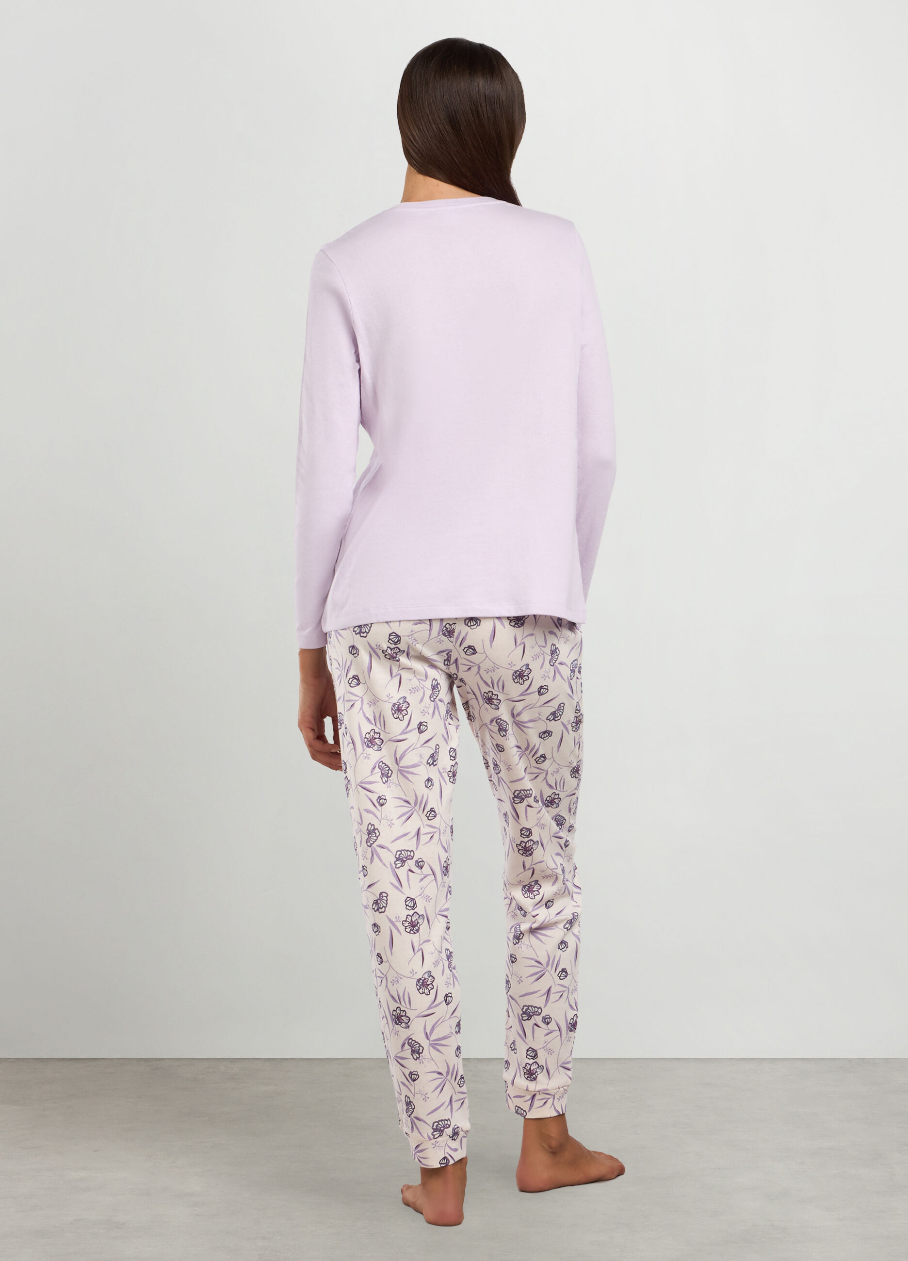 Set pigiama lungo in puro cotone donna_1