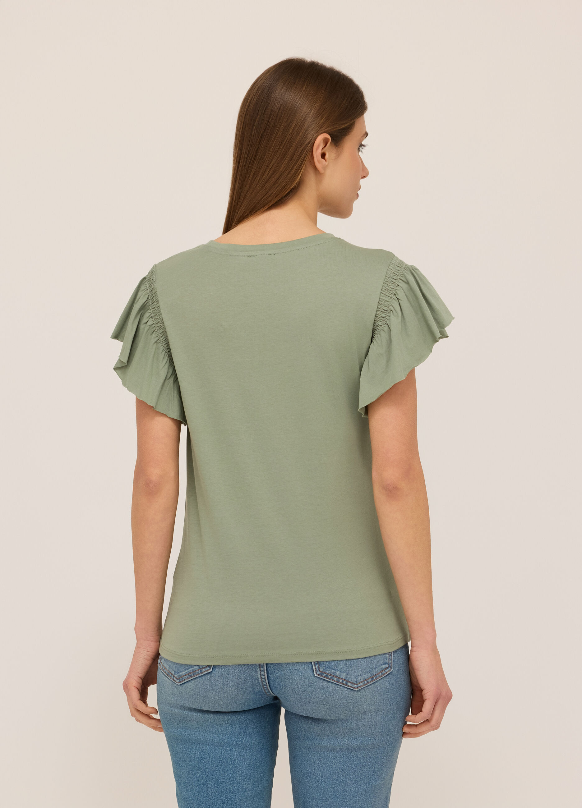 T-shirt in jersey di puro cotone donna_0