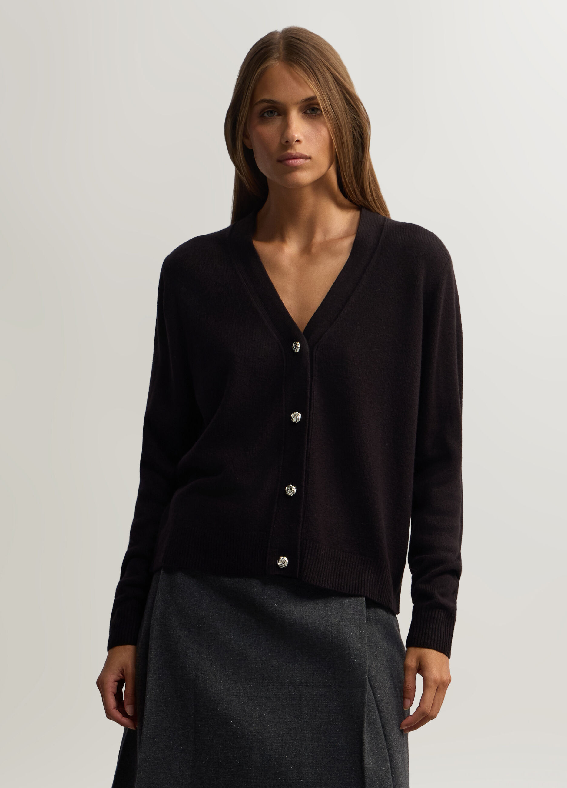 Cardigan con scollo a V Fit over donna_0