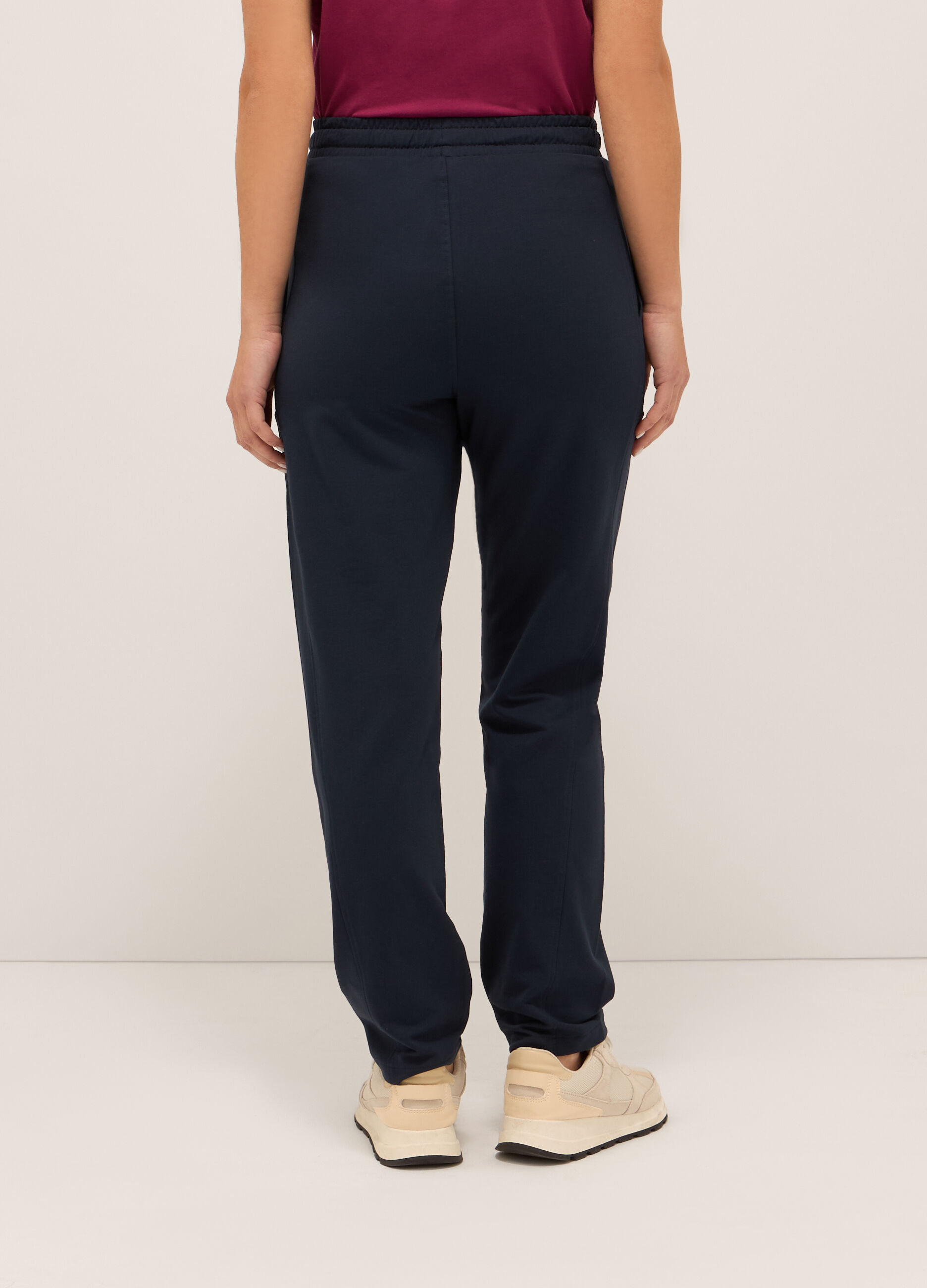 Jogger in french terry di cotone stretch donna_0