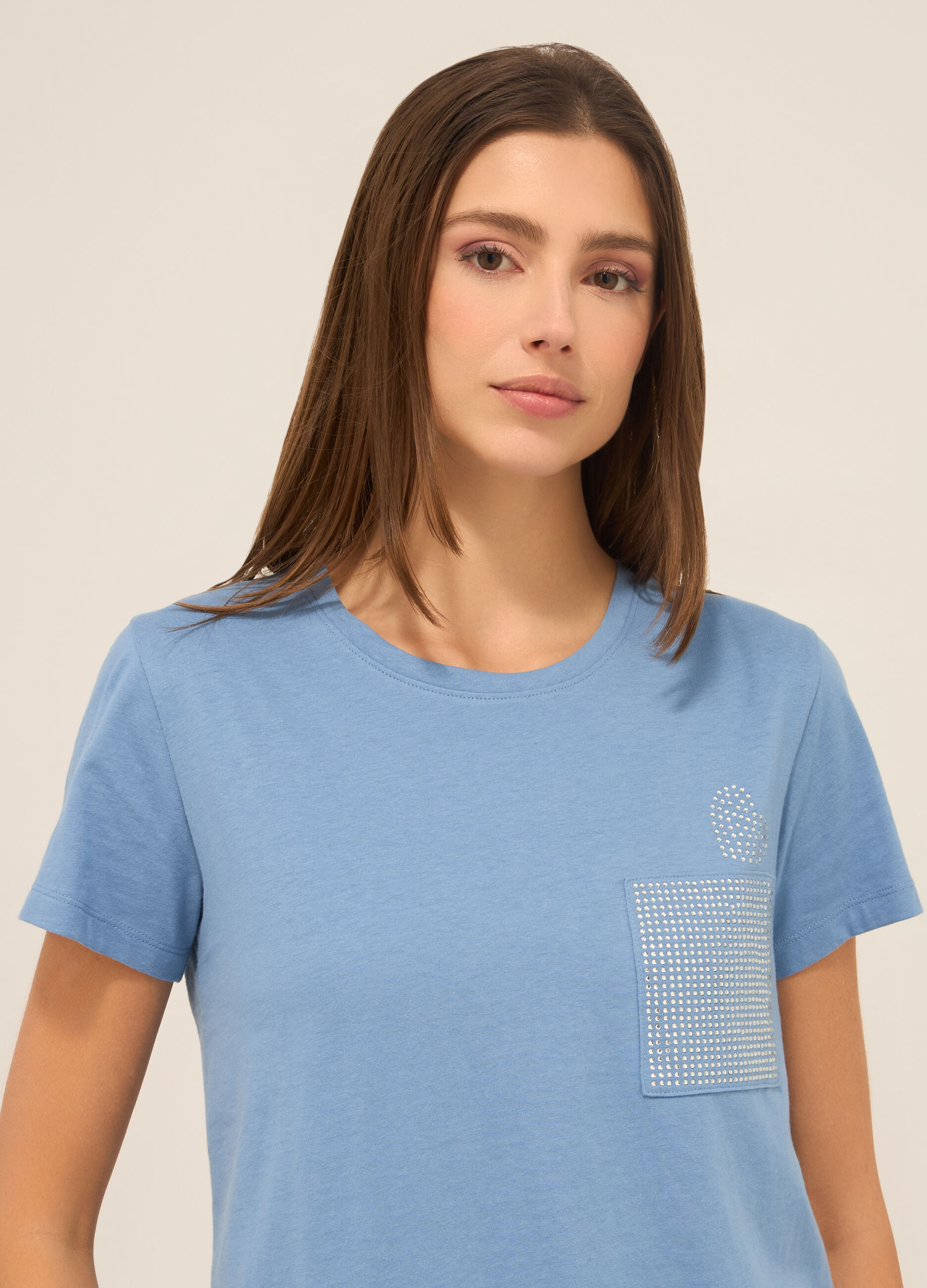 T-shirt in jersey di puro cotone donna_2