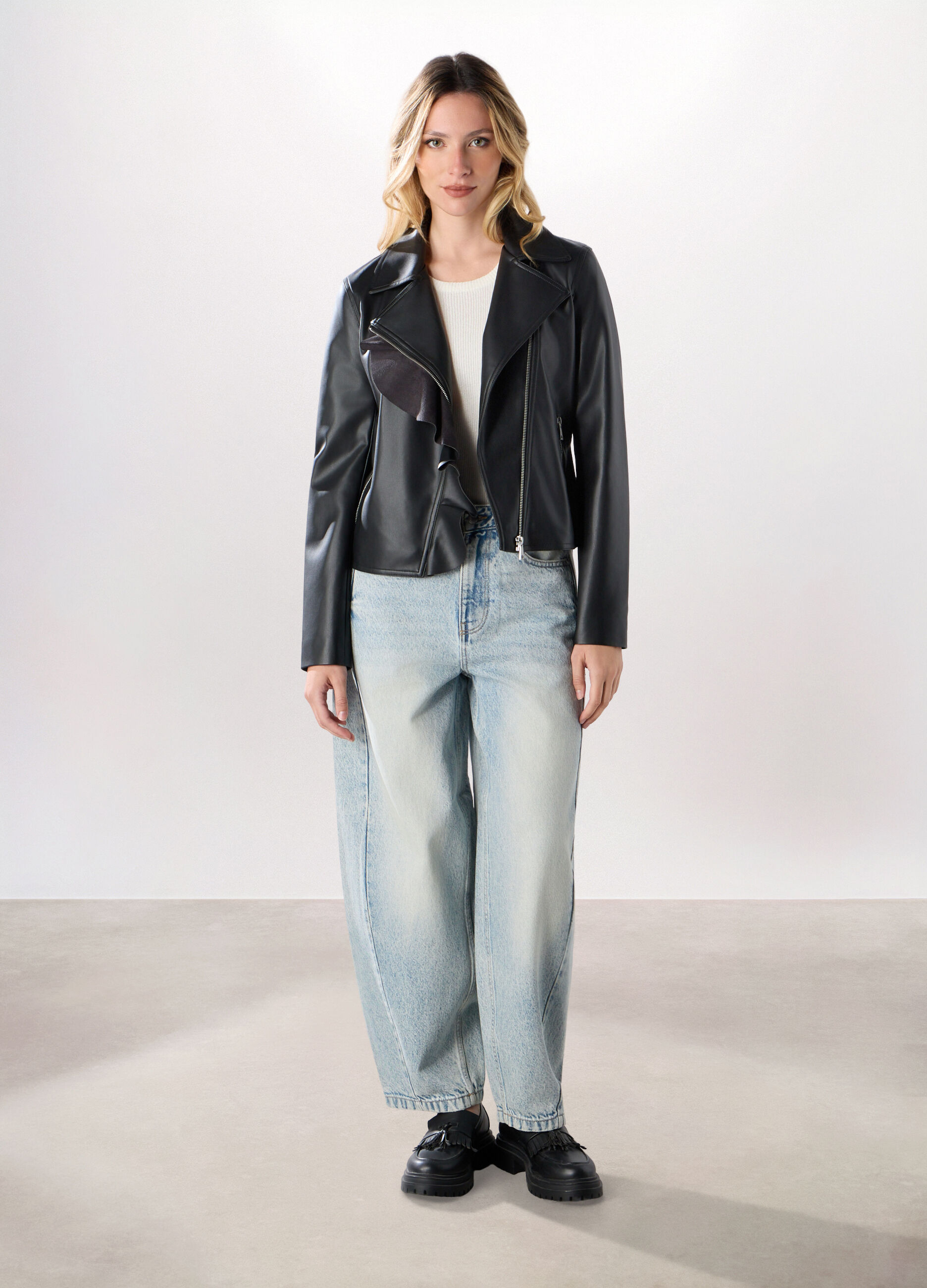 Giacca in ecopelle donna_0