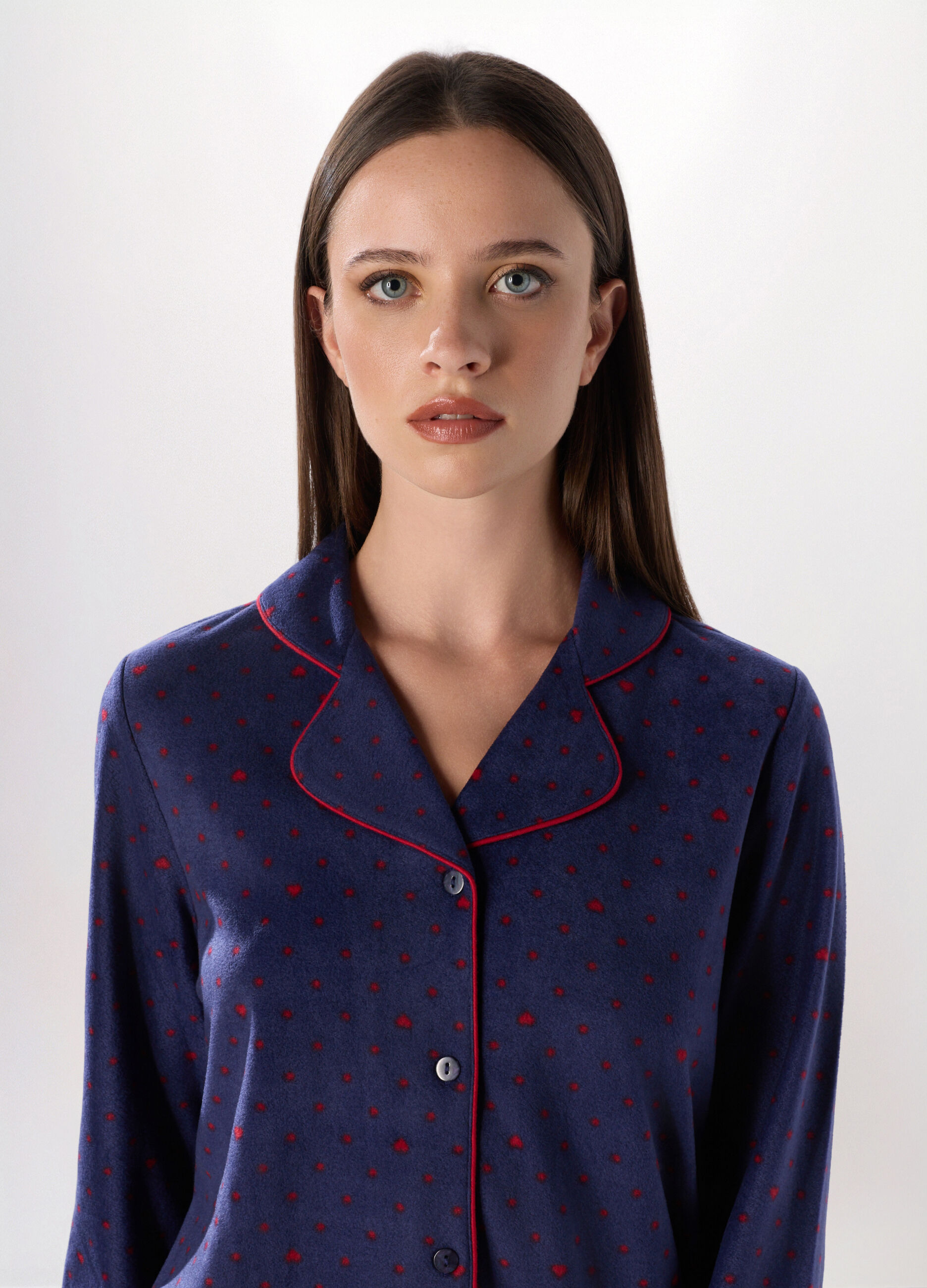 Set pigiama in pile con stampa donna_2