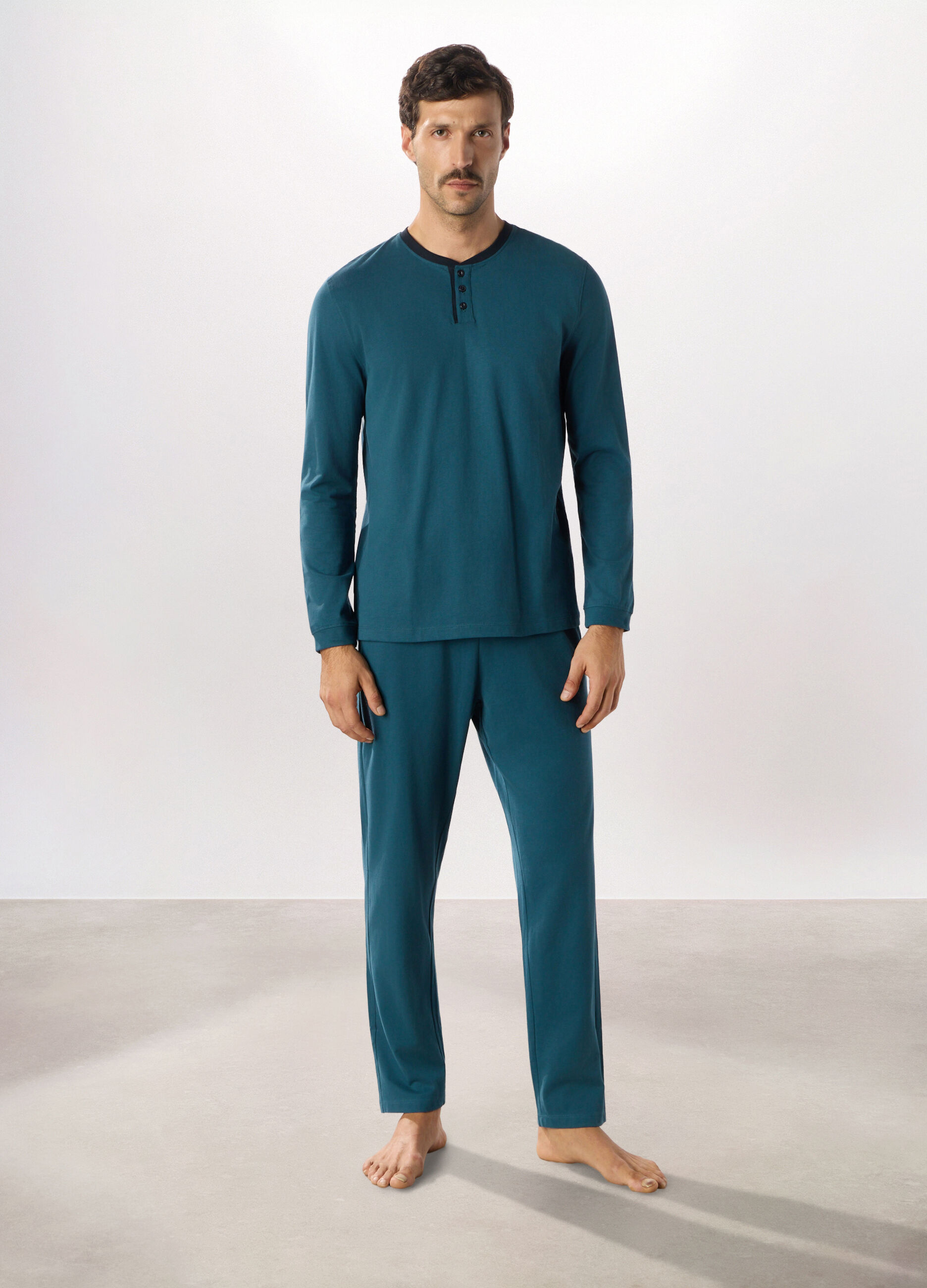 Pantalone lungo del pigiama in puro cotone uomo_0