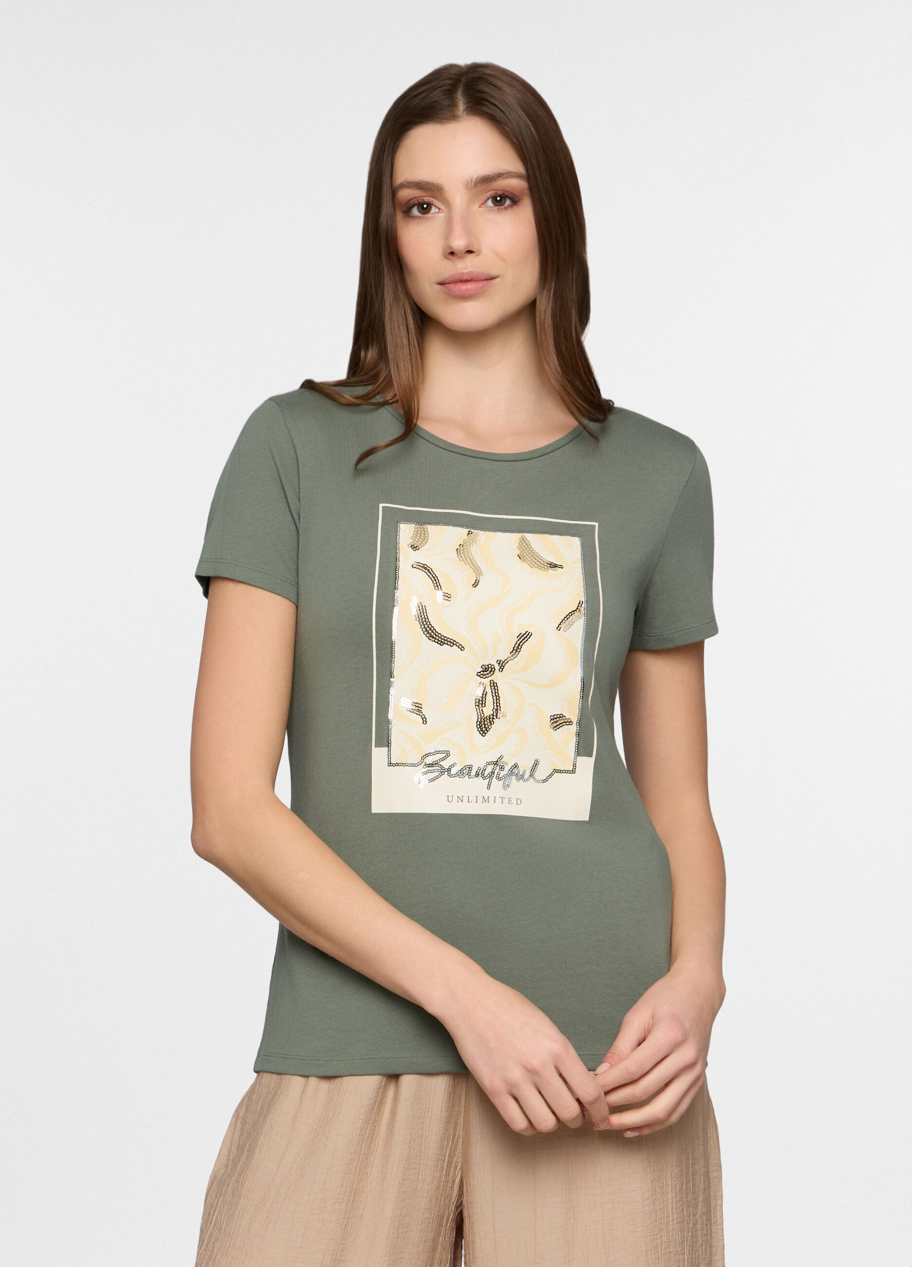 T-shirt girocollo donna _0