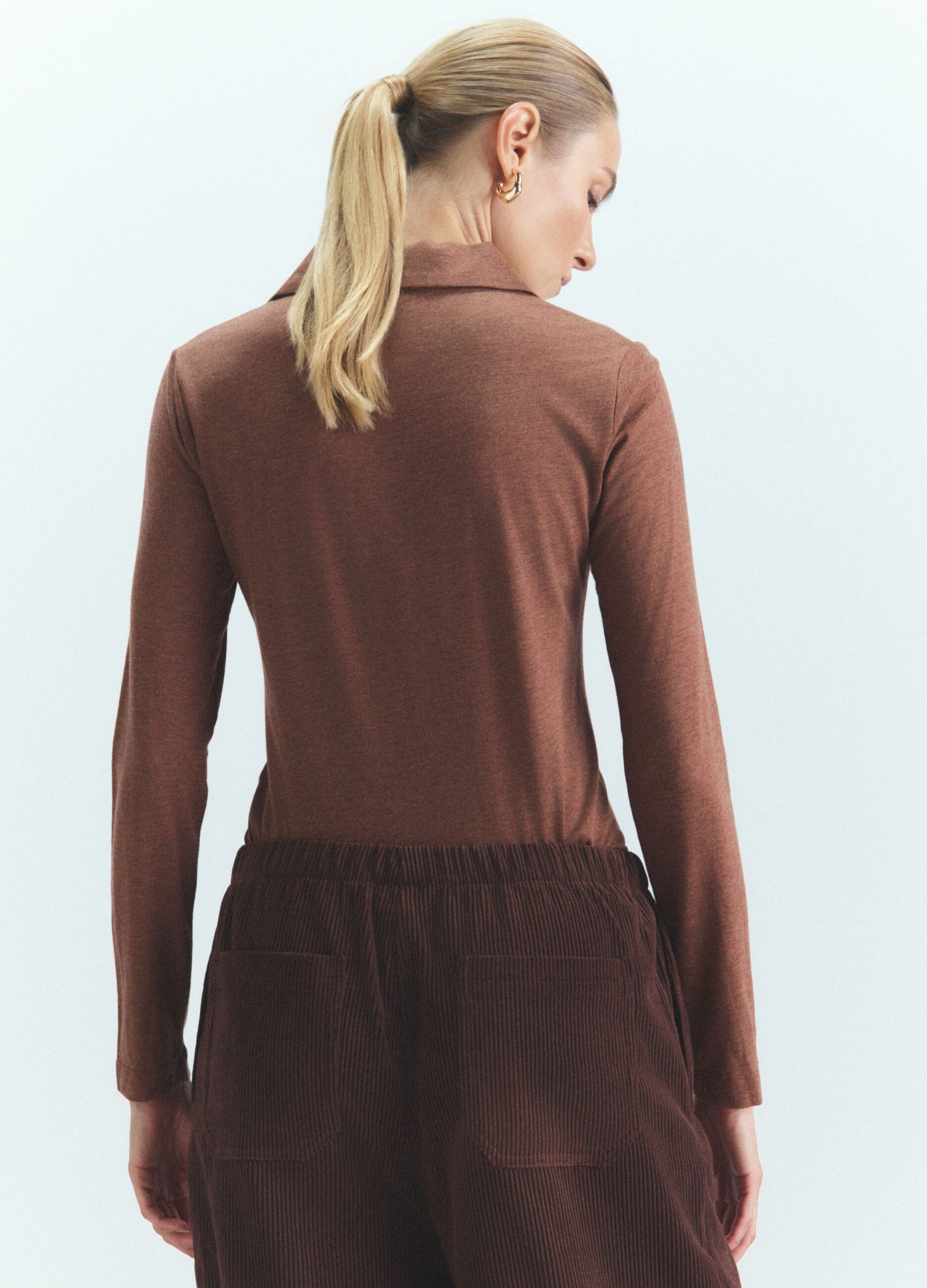 Maglia polo rasata donna_3