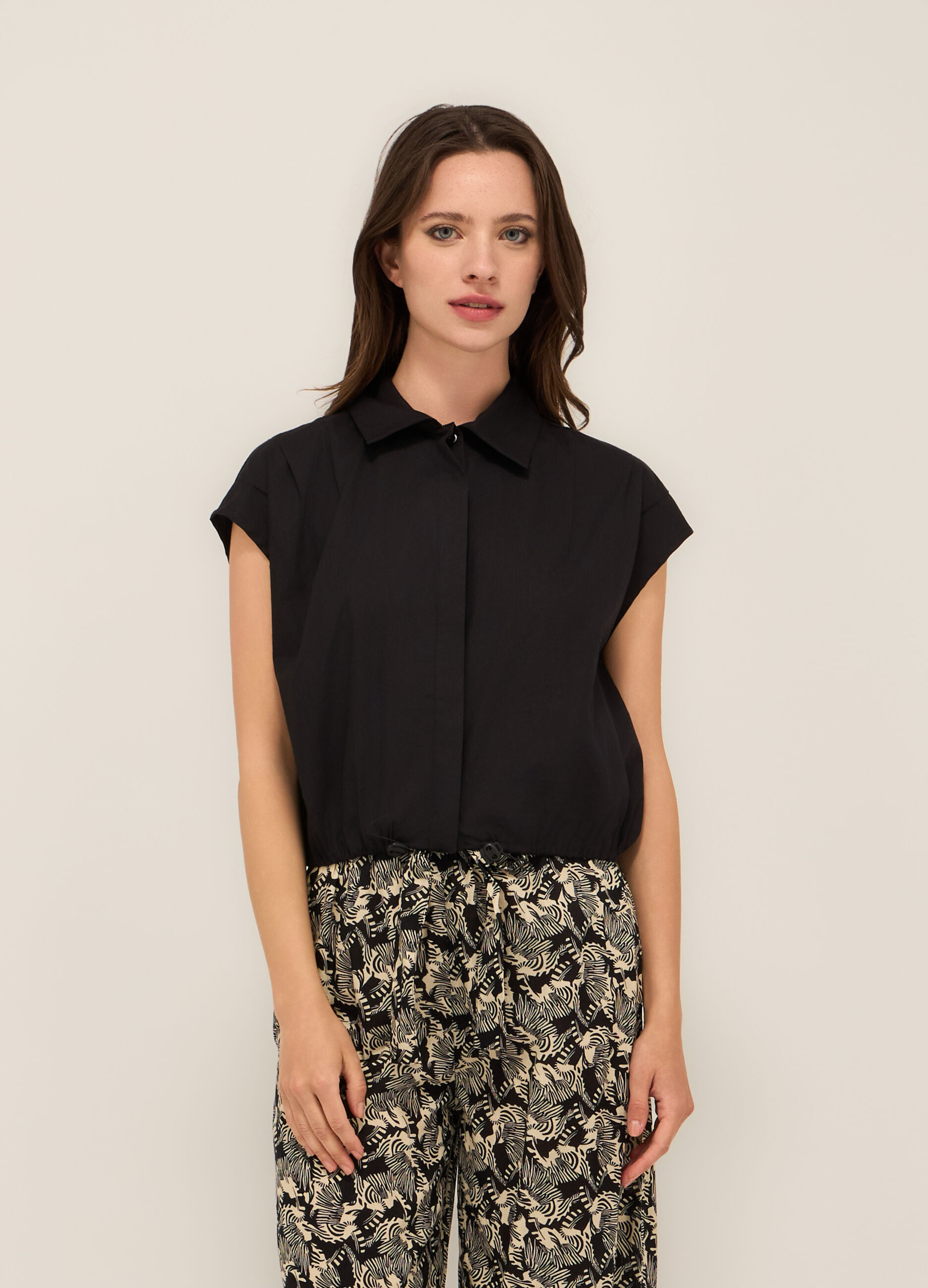 Camicia in popeline di puro cotone donna_0
