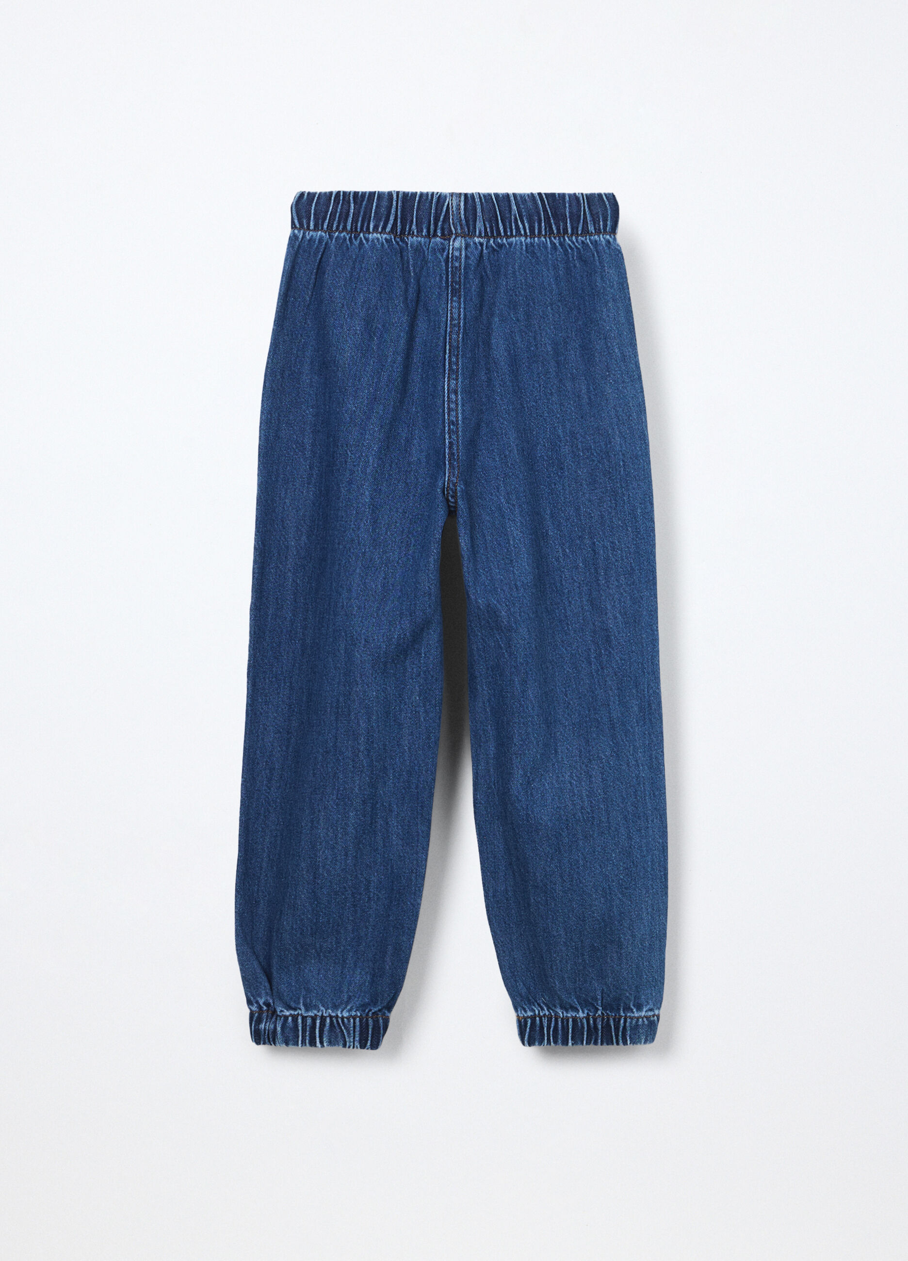 Jogger in denim misto cotone bambina_1
