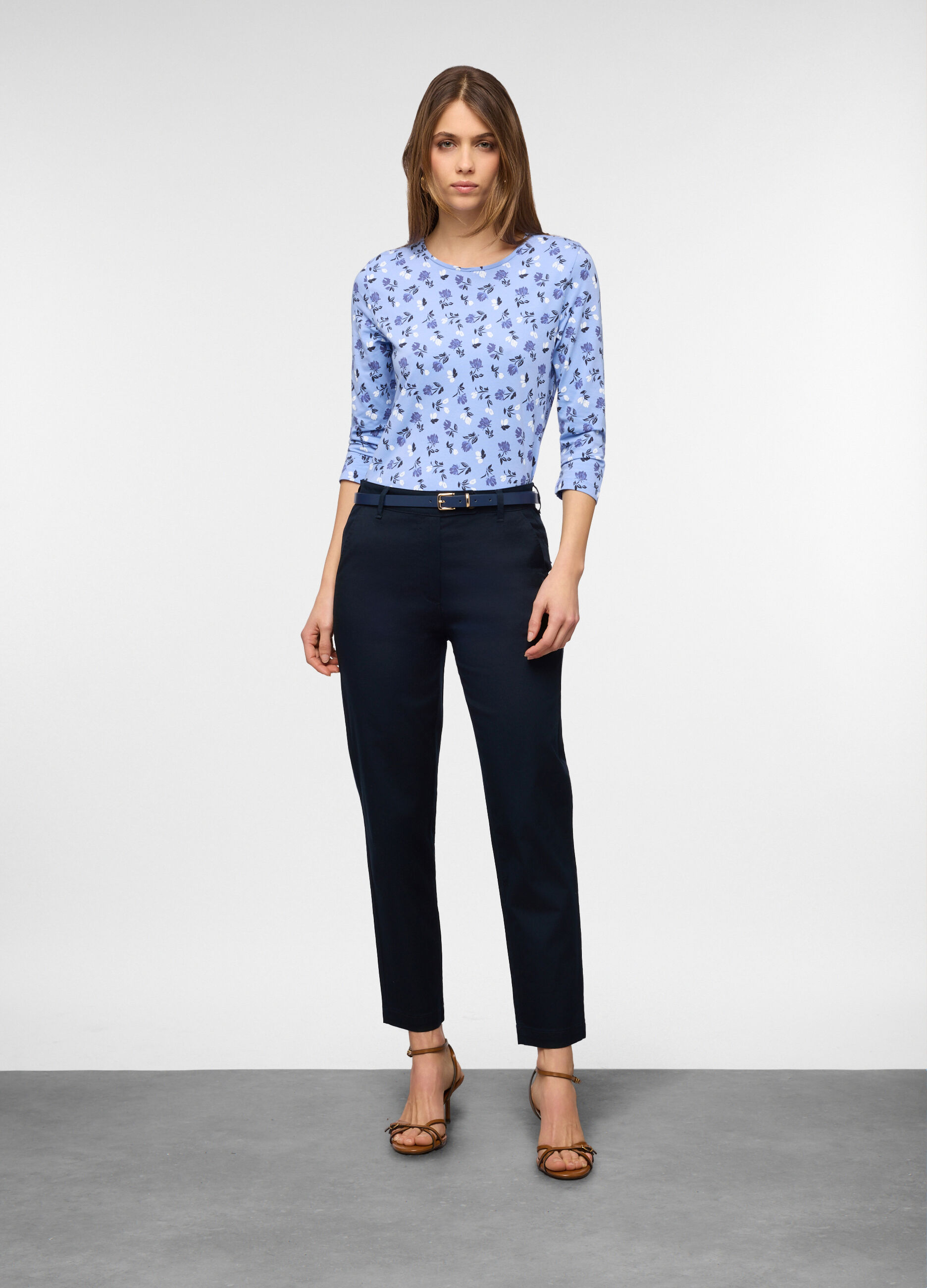 T-shirt girocollo stretch donna_0