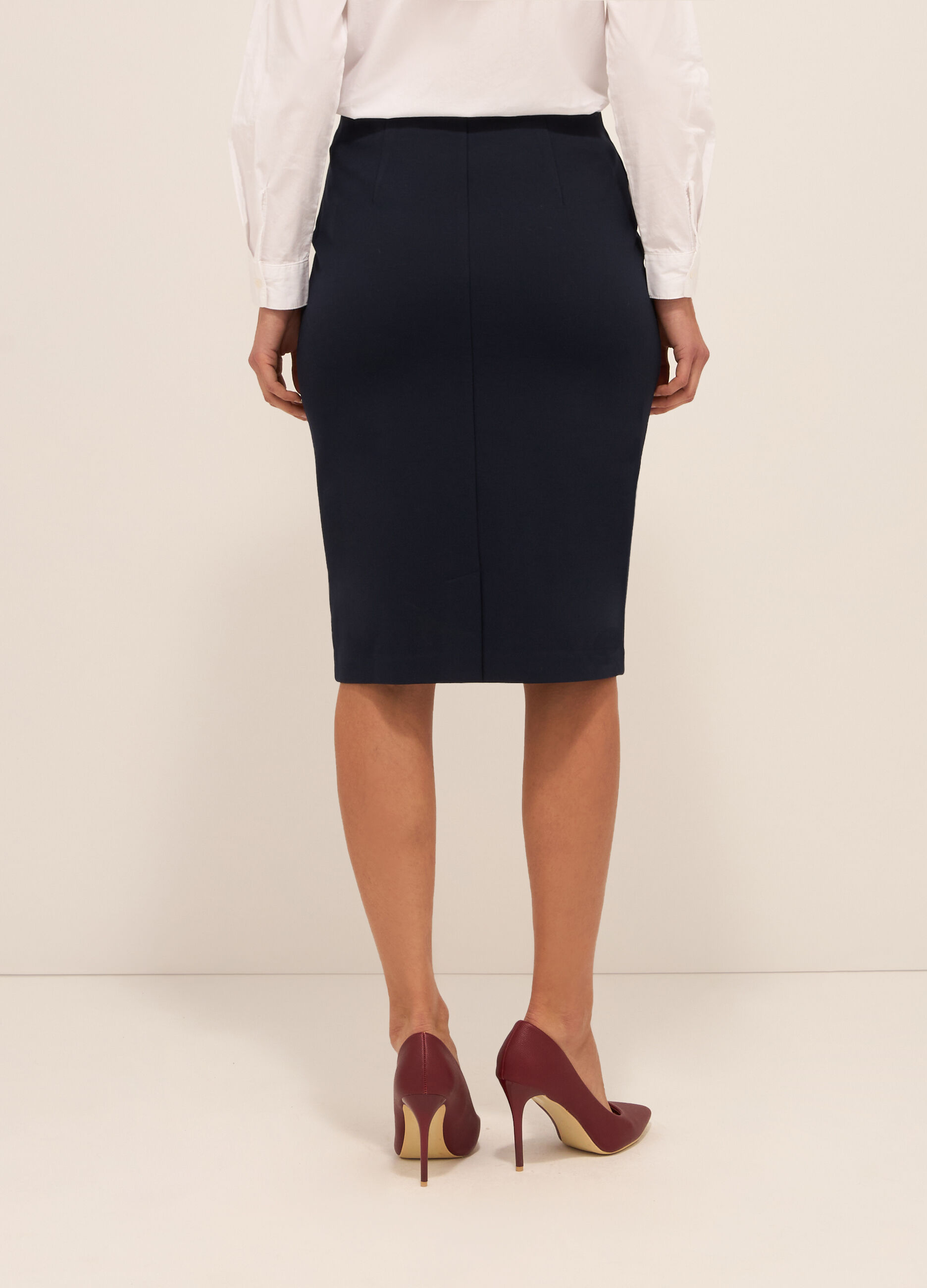 Gonna a tubino in misto viscosa stretch donna_1