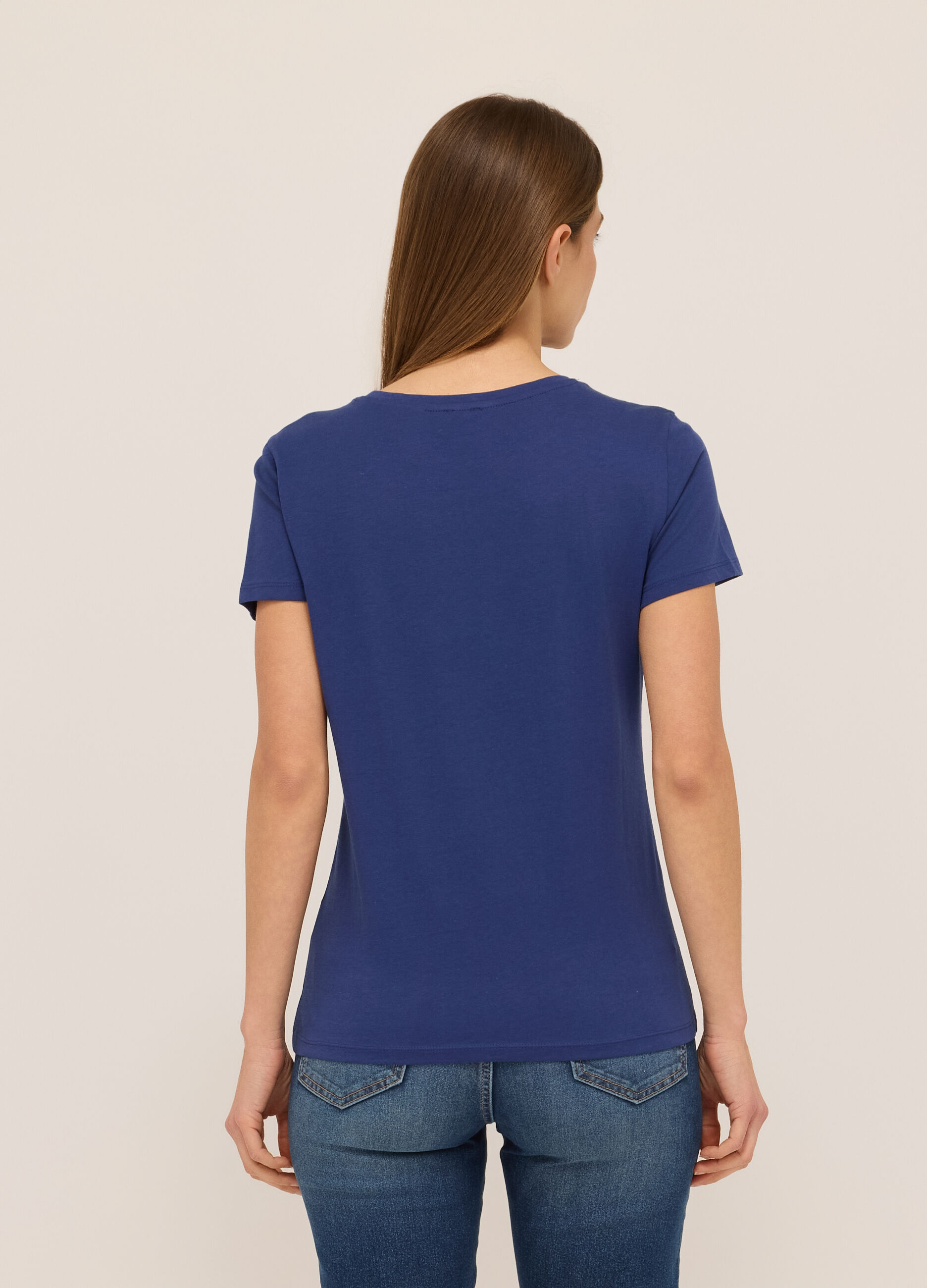 T-shirt in jersey di puro cotone donna_1