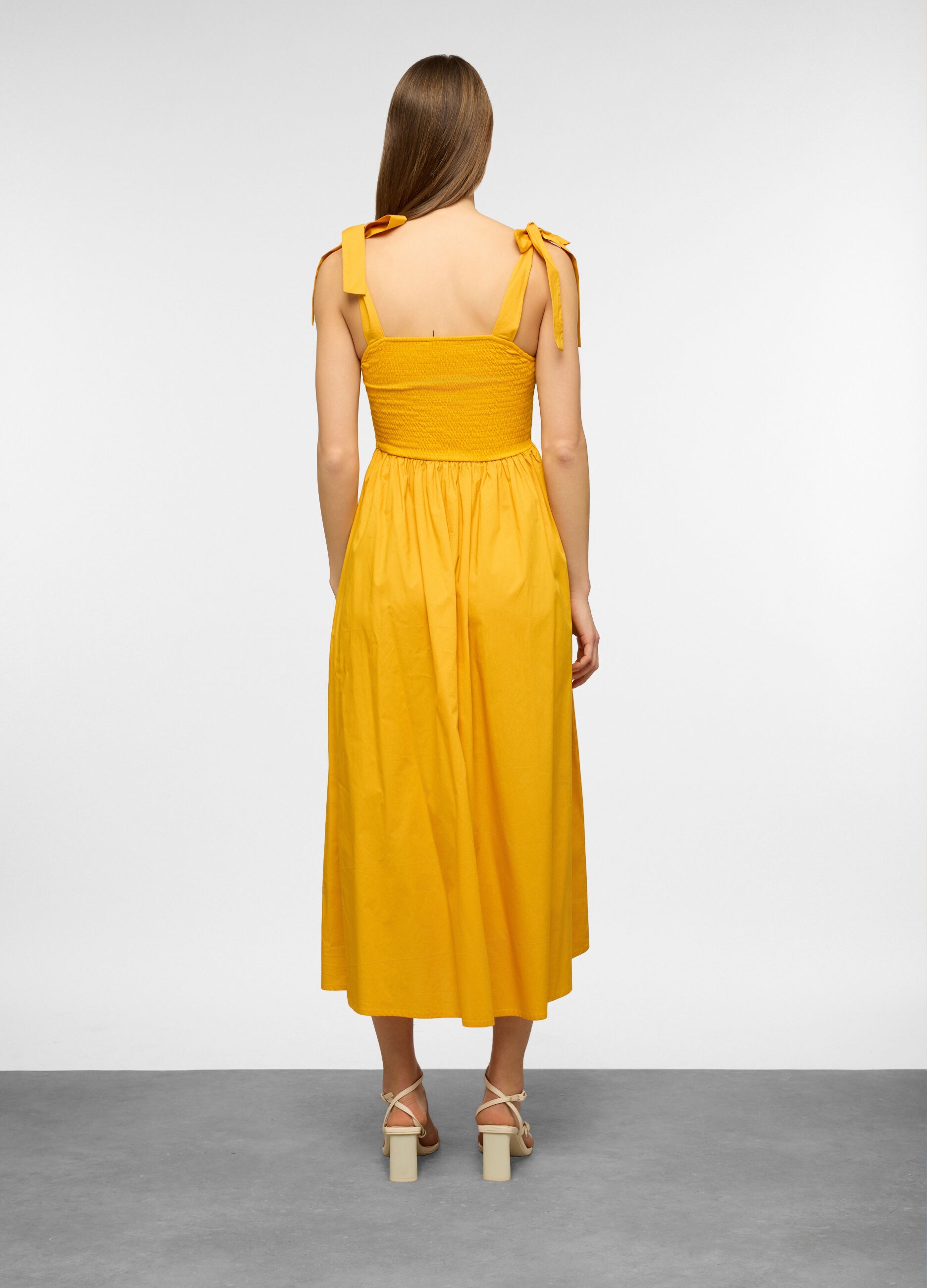 Vestito lungo smanicato fit regular in puro cotone donna_1