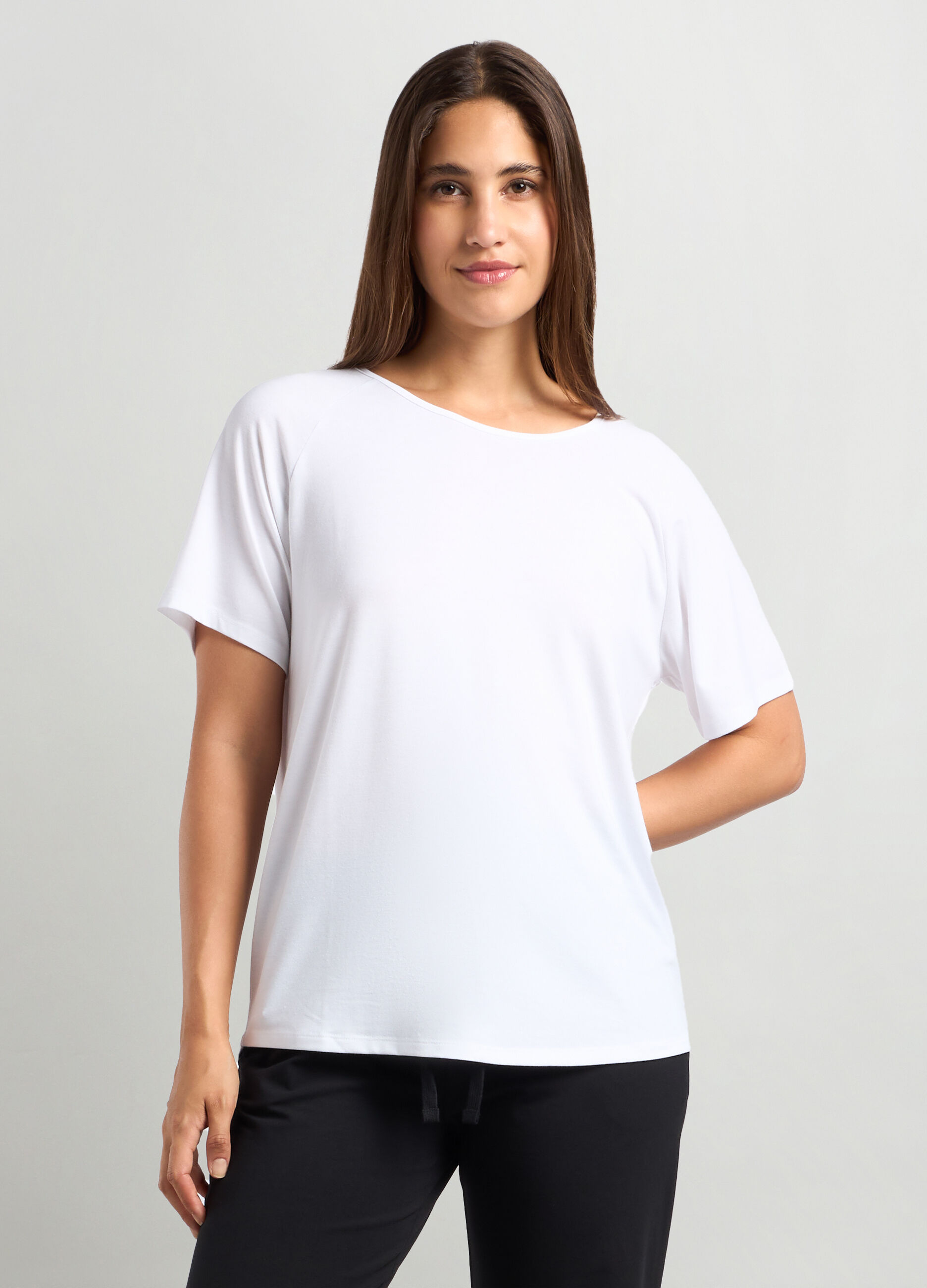T-shirt in misto viscosa stretch donna_0