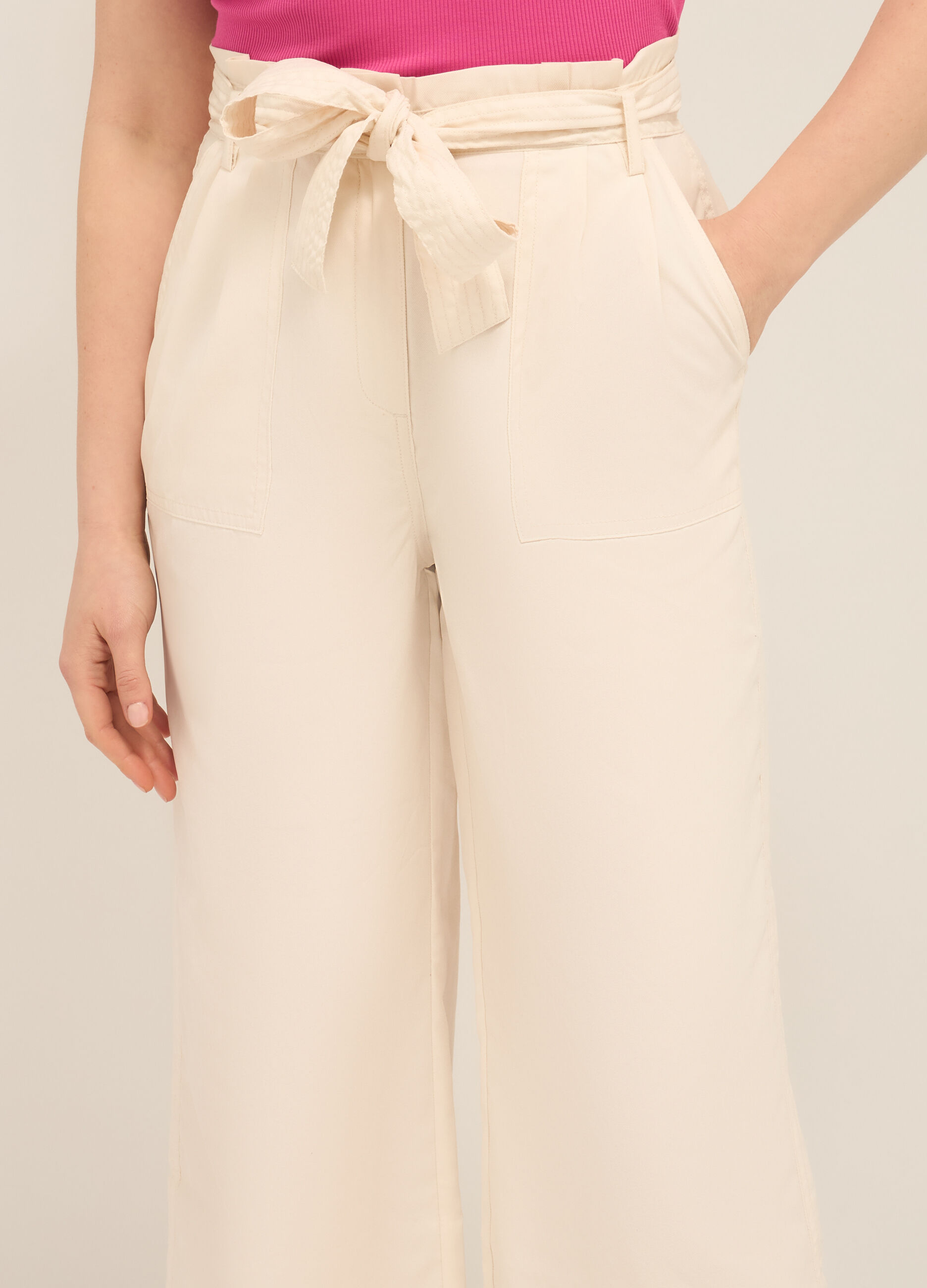 Pantaloni in twill stretch donna_2