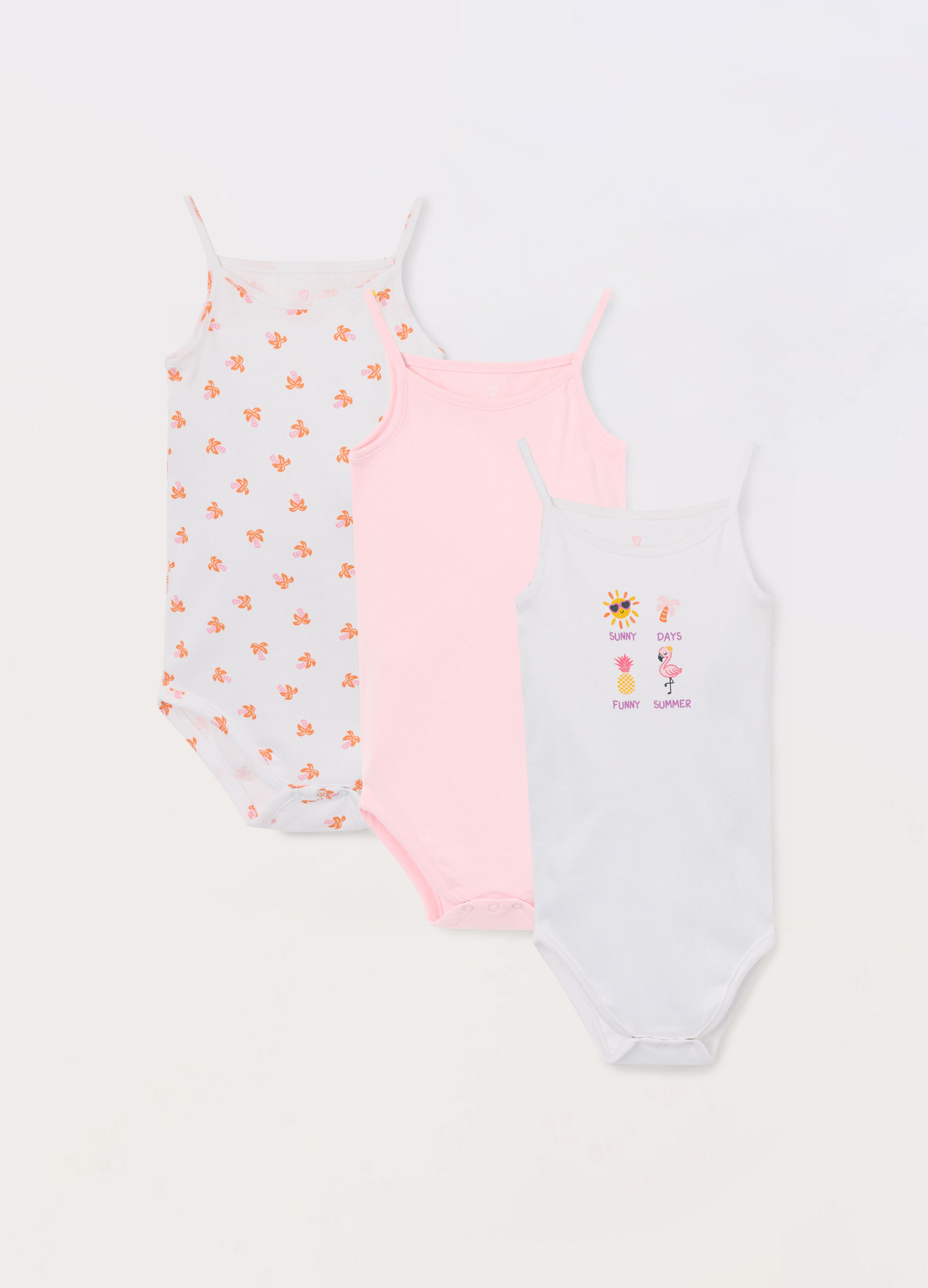 Pack 3 body in puro cotone neonata
