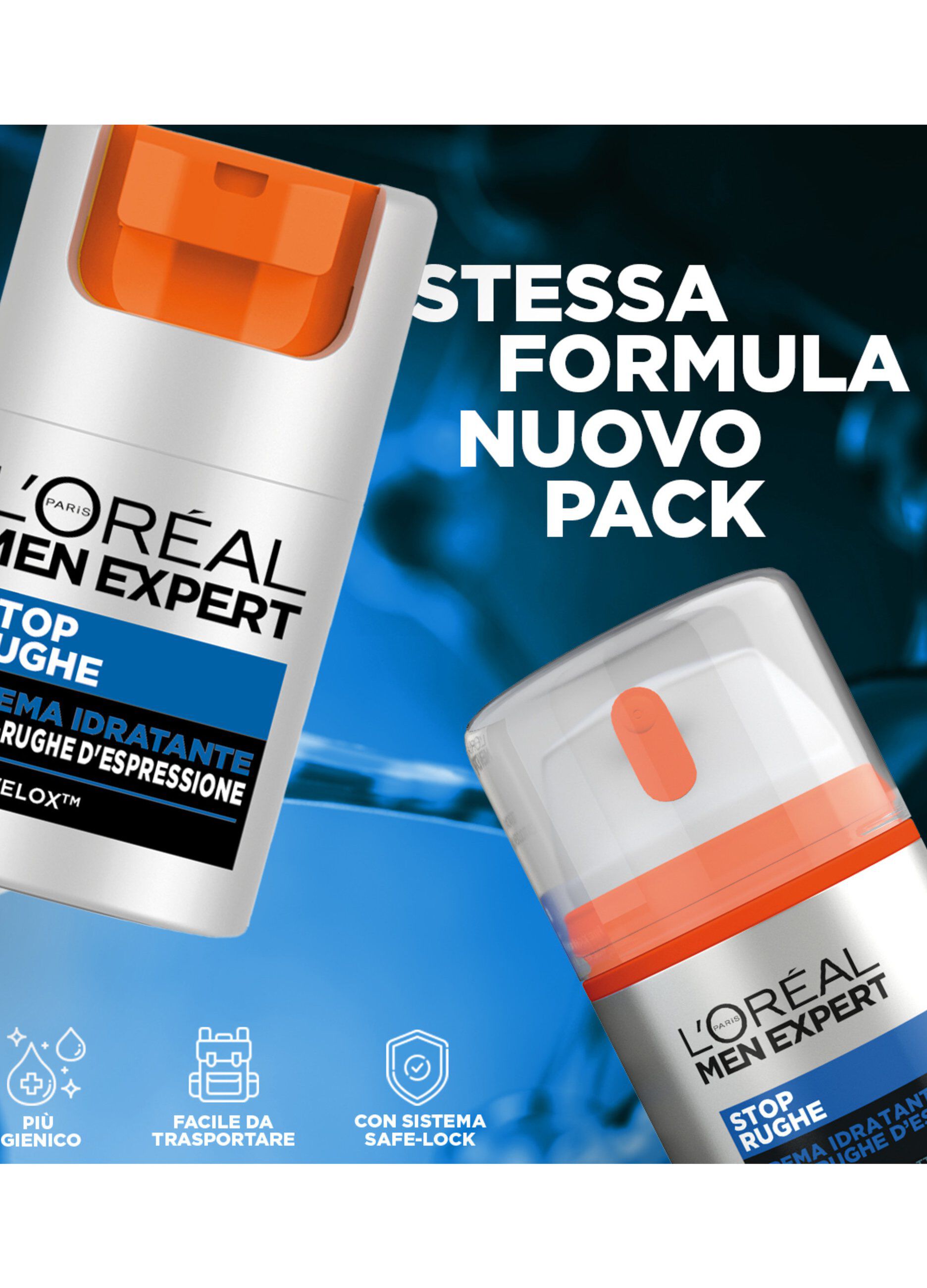 L'Oréal Paris Men Expert Stop Rughe, Crema Idratante Anti-Rughe d'Espressione, Con Boswelox, 50 ml.