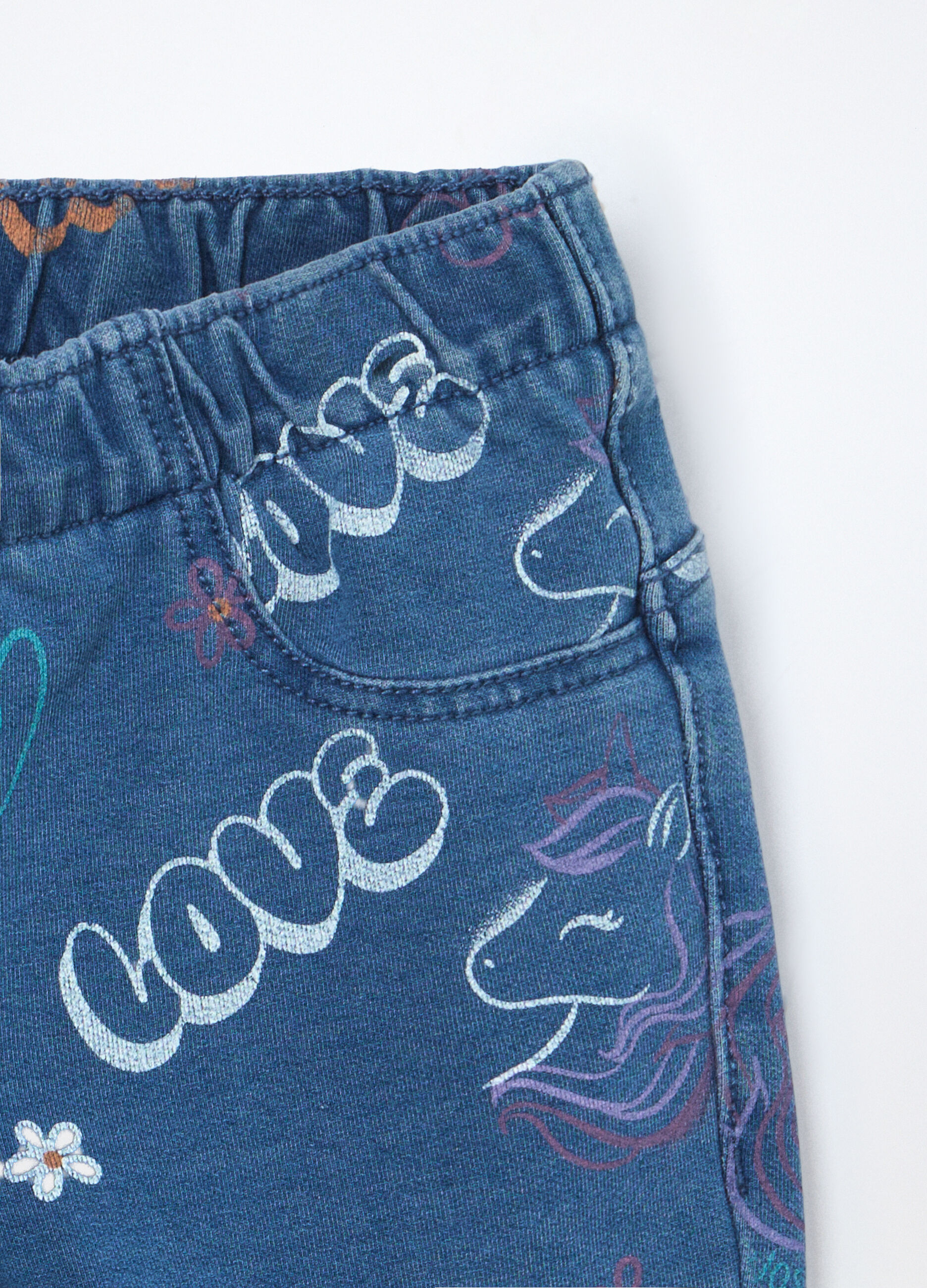 Jeggings in french terry denim stretch bambina_2