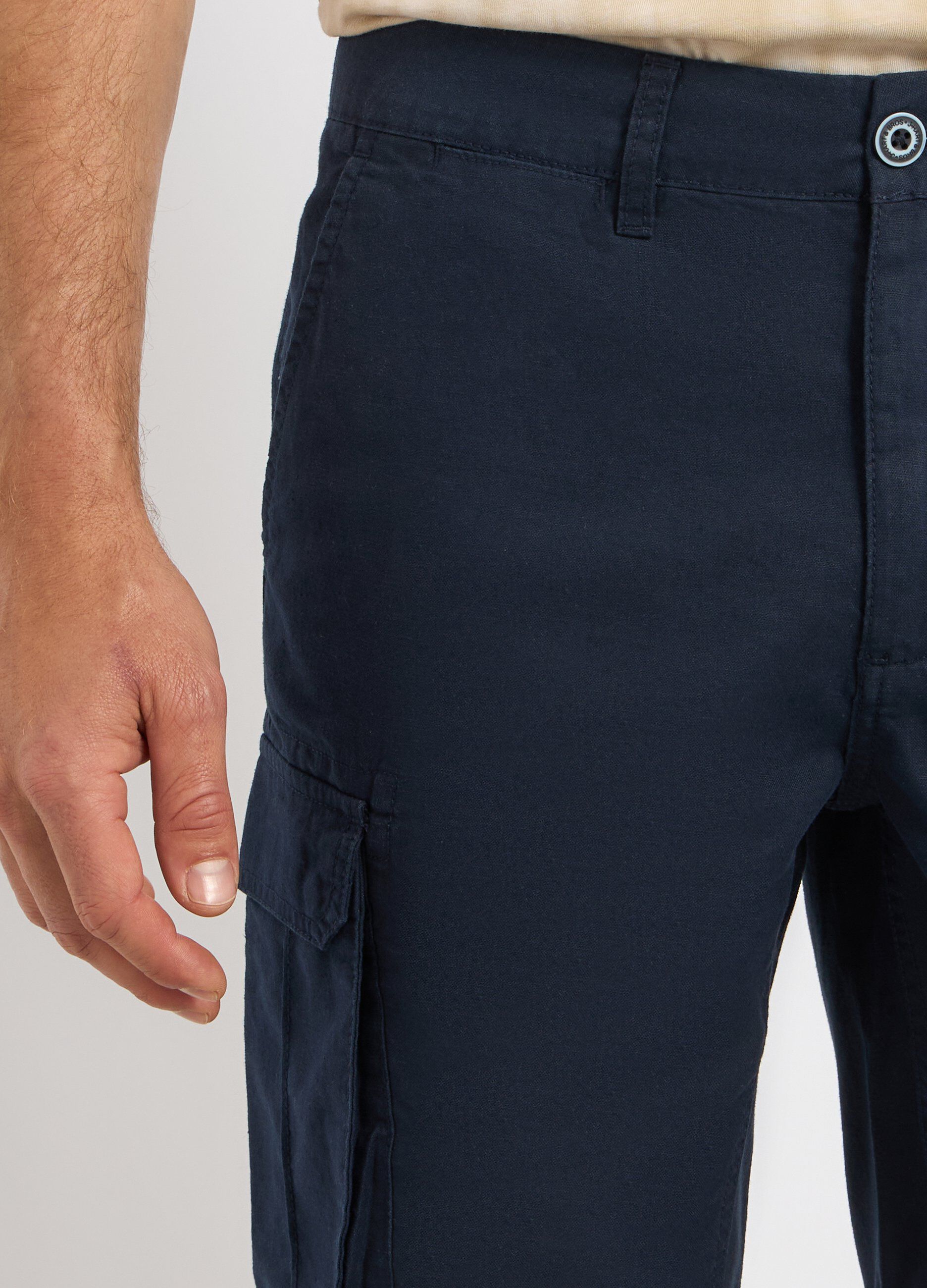 Bermuda cargo in misto lino uomo_2