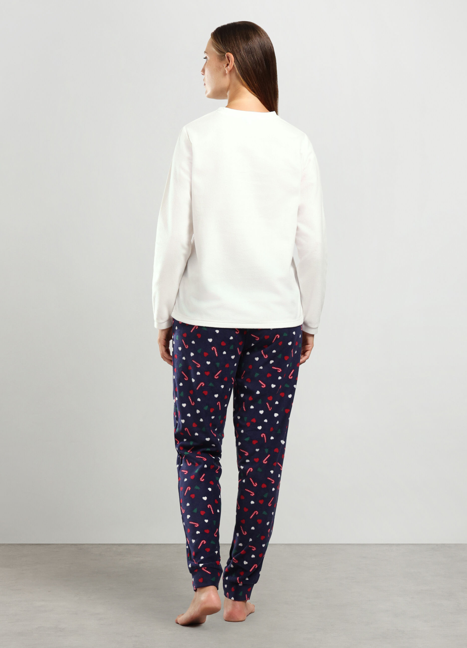 Set pigiama lungo in pile donna_1