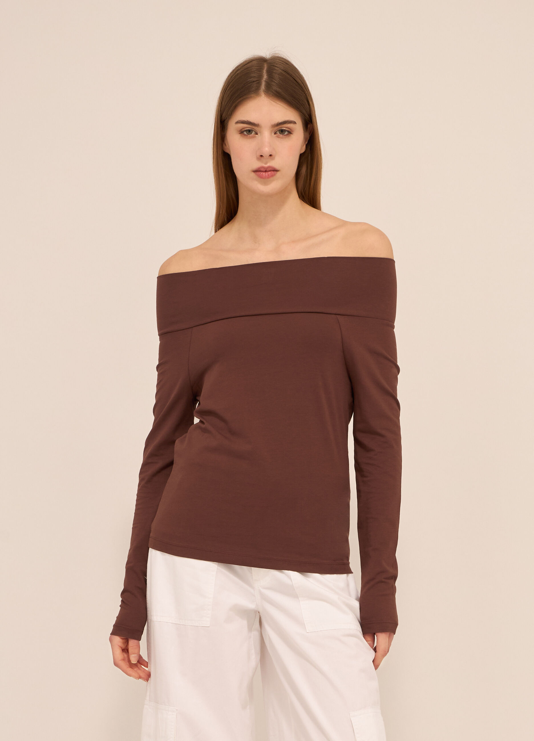 T-shirt in cotone stretch donna_0