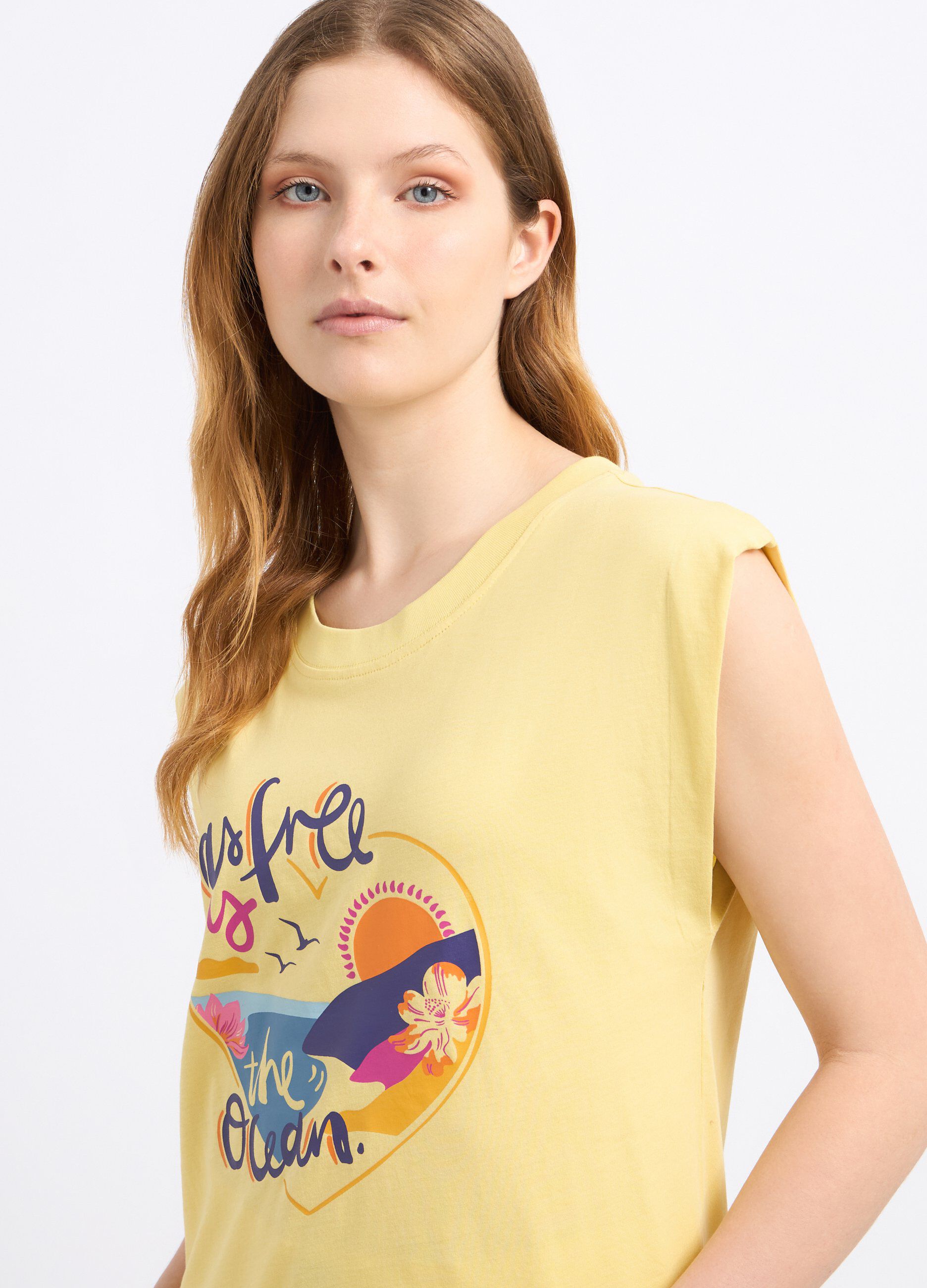 T-shirt in puro cotone con stampa donna_2