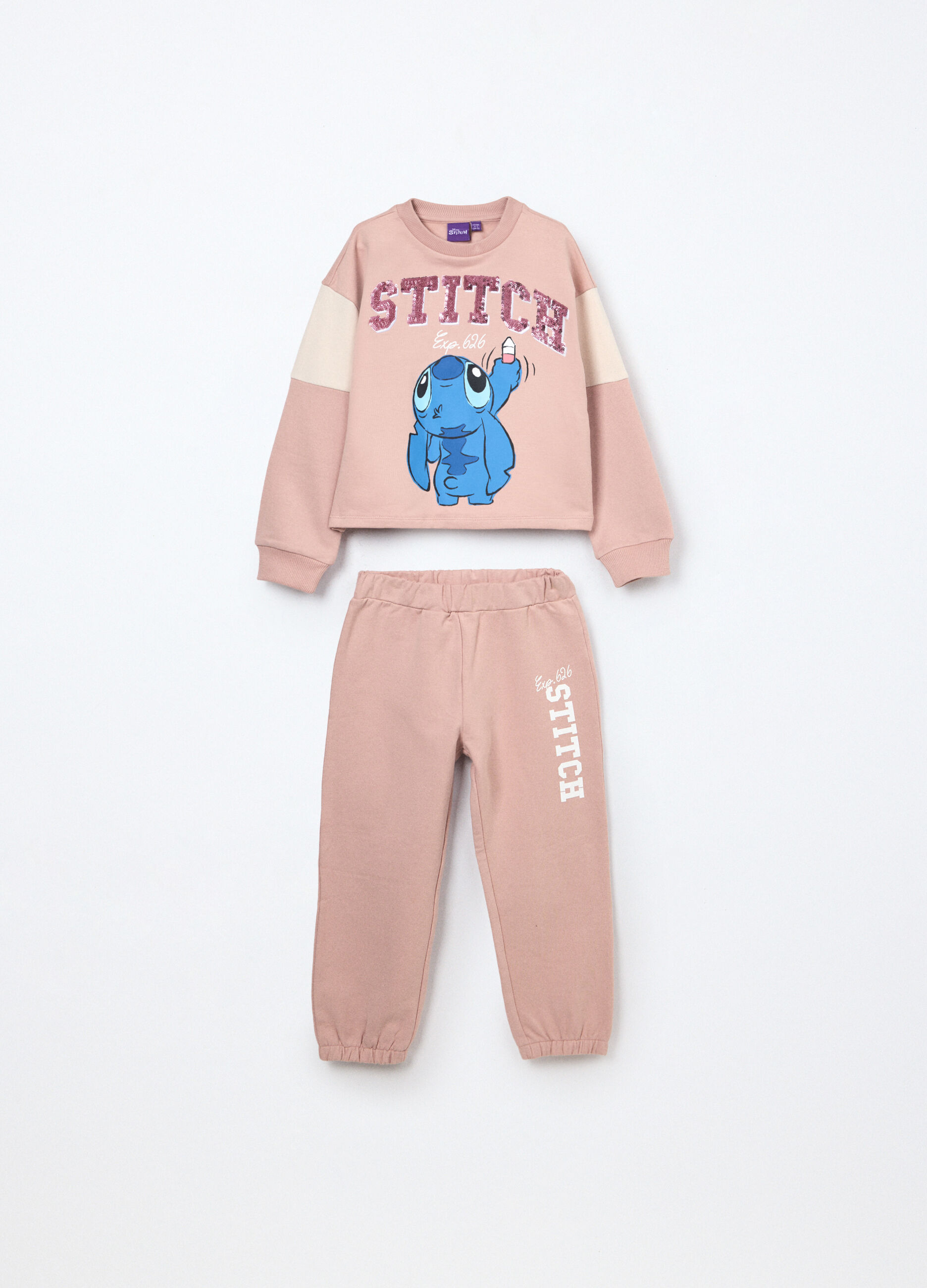 Jogging set in felpa di cotone stretch bambina_0