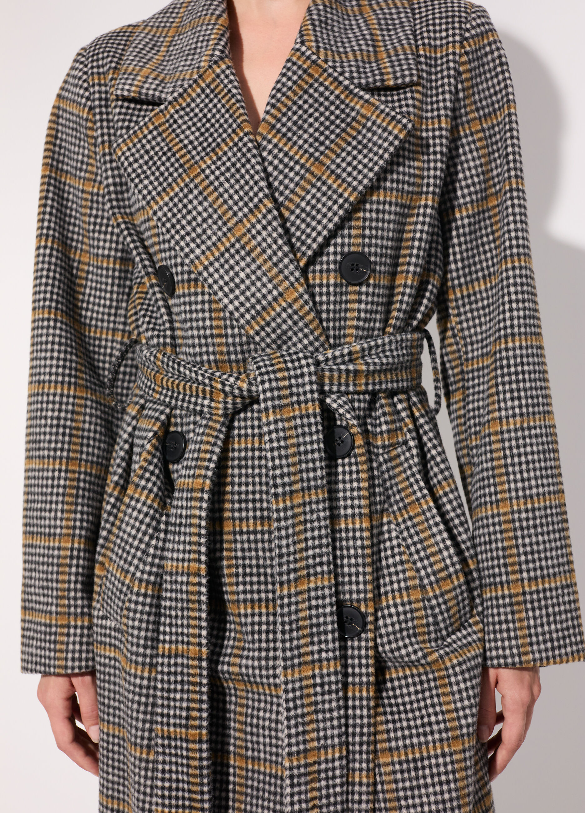 Cappotto lungo doppiopetto in misto lana donna_3