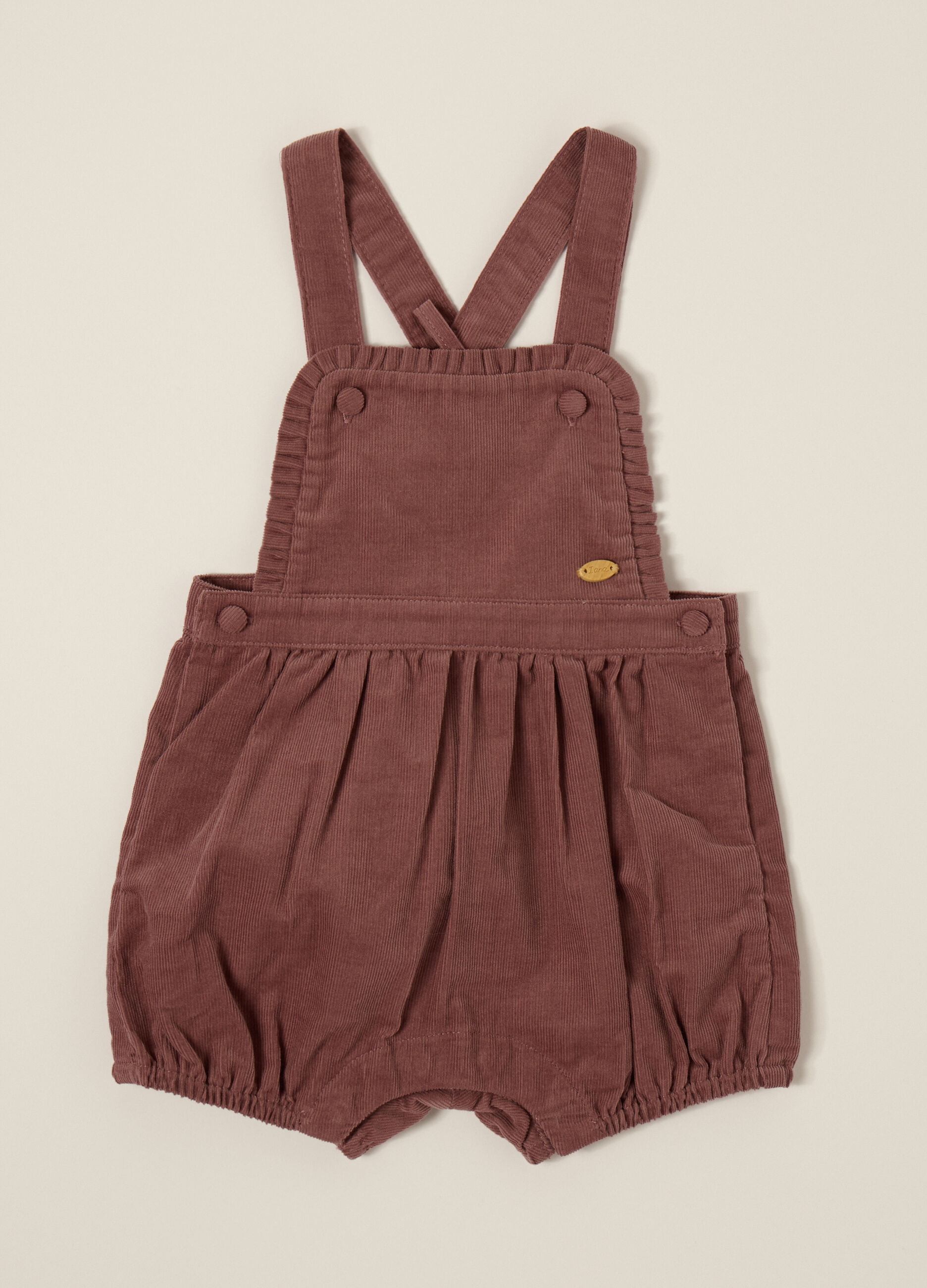 Romper marrone in cotone per neonata_1