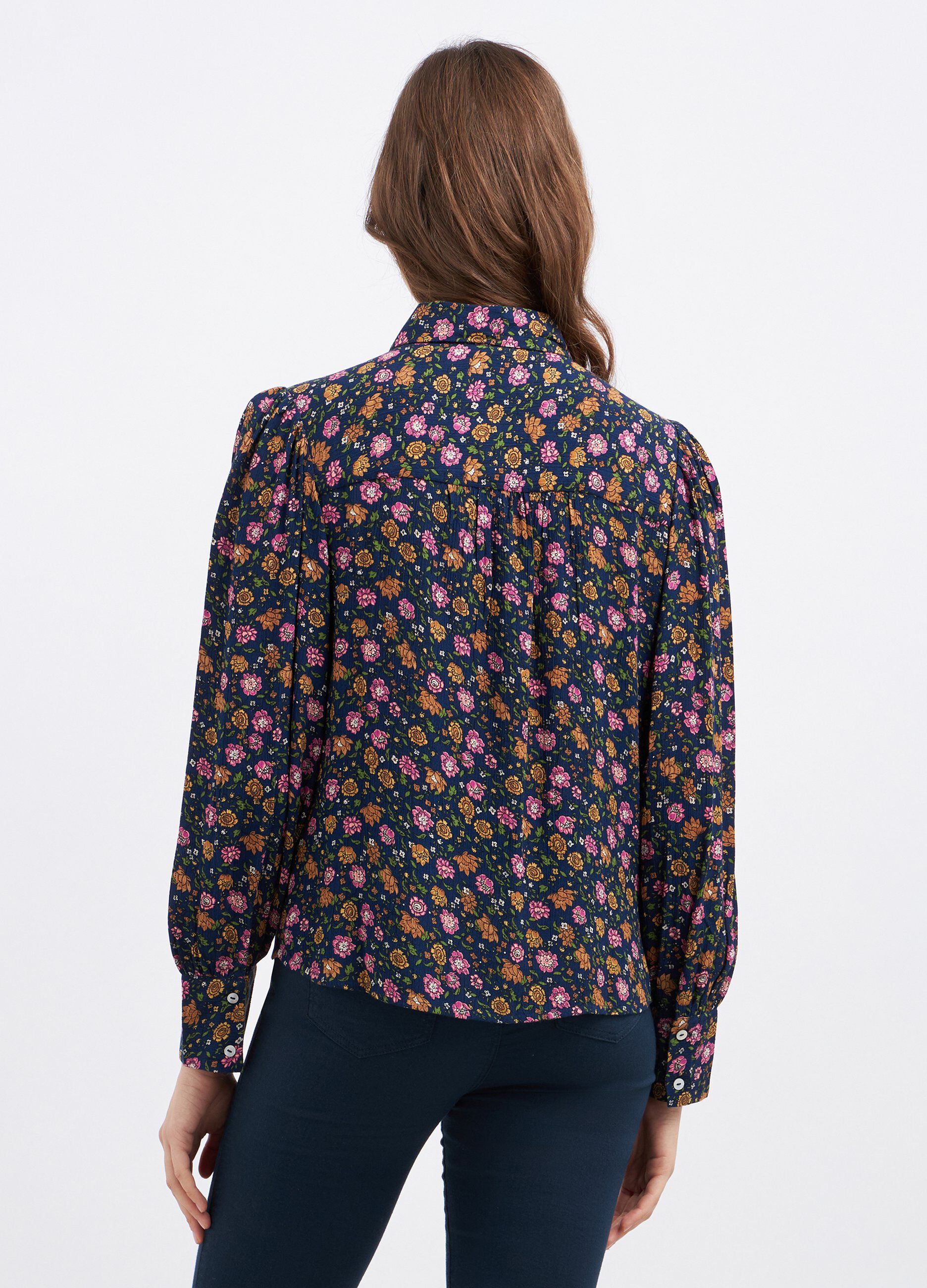 Camicia floreale in pura viscosa donna