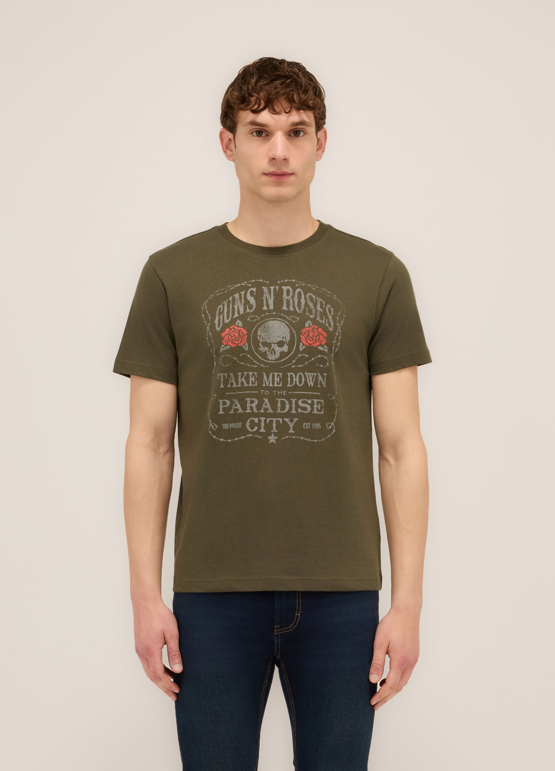 T-shirt girocollo stampa Guns n' Roses uomo_0