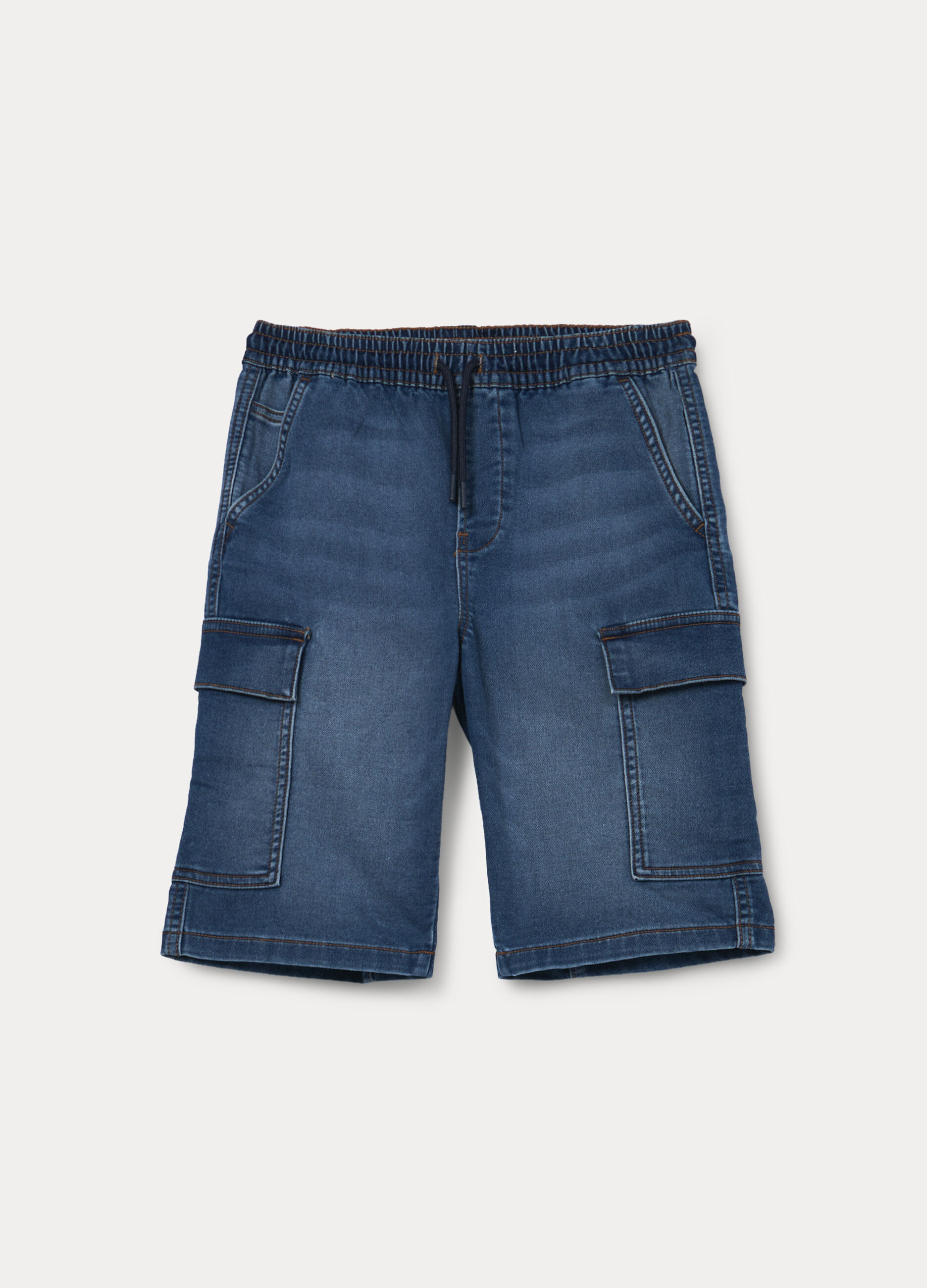 Shorts in denim misto cotone ragazzo_0