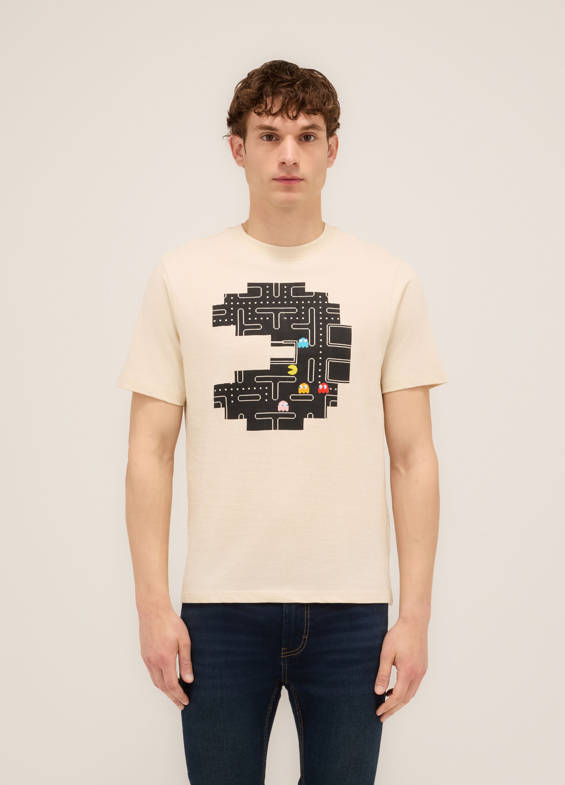 T-shirt girocollo stampa Pac-Man uomo_0