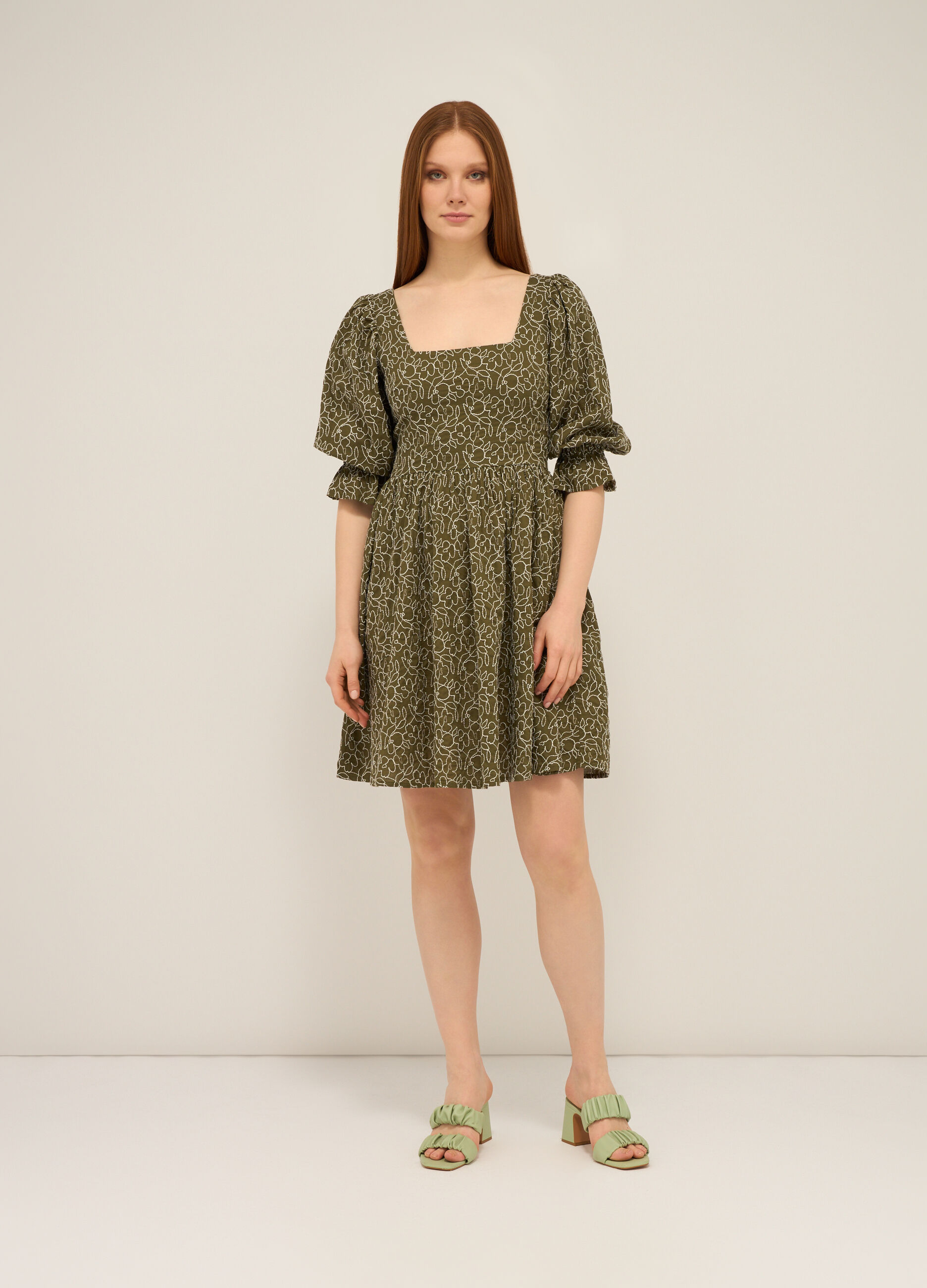 Abito corto in puro cotone donna_0