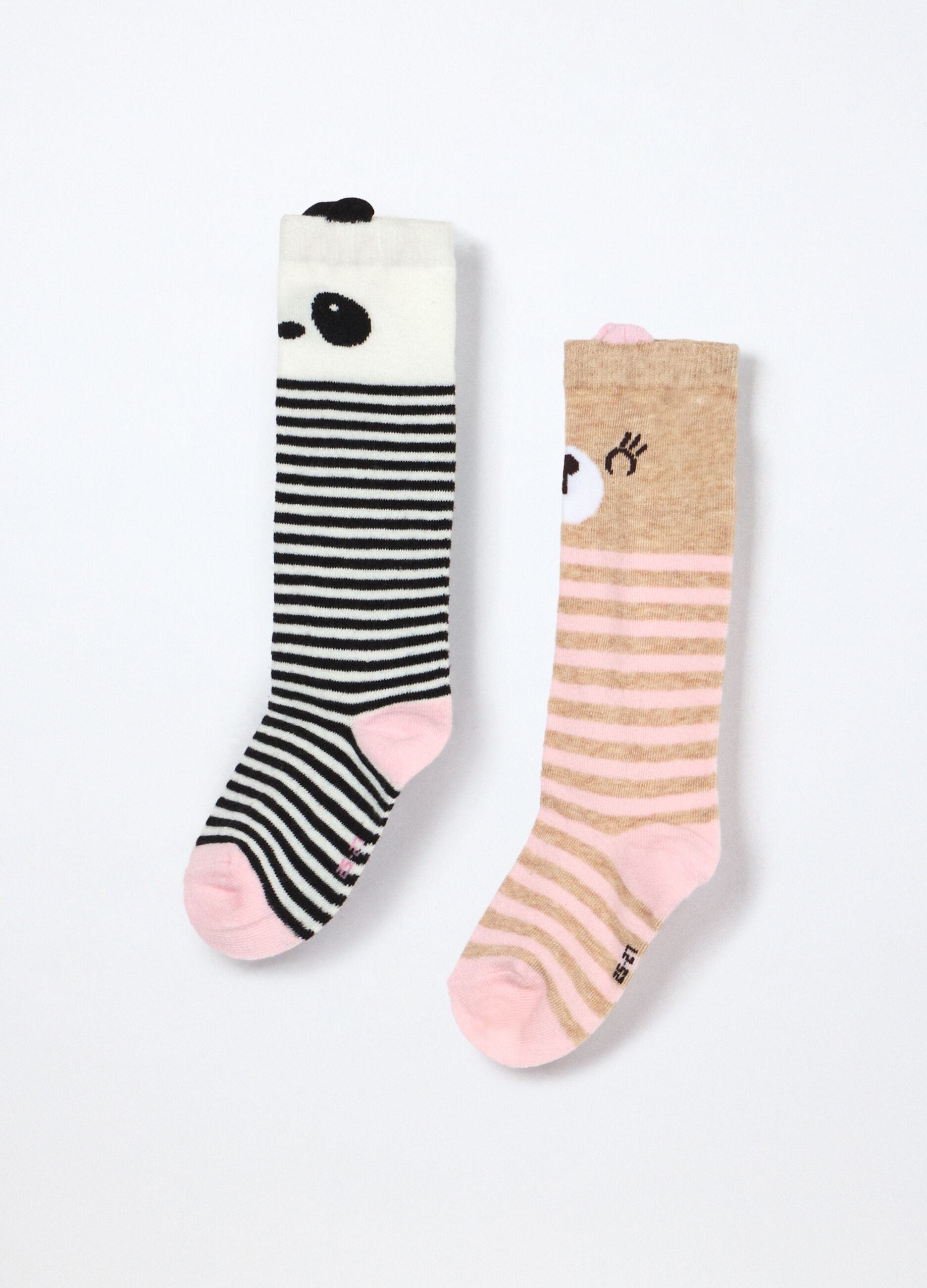 Pack 2 calzini lunghi misto cotone bambina_0