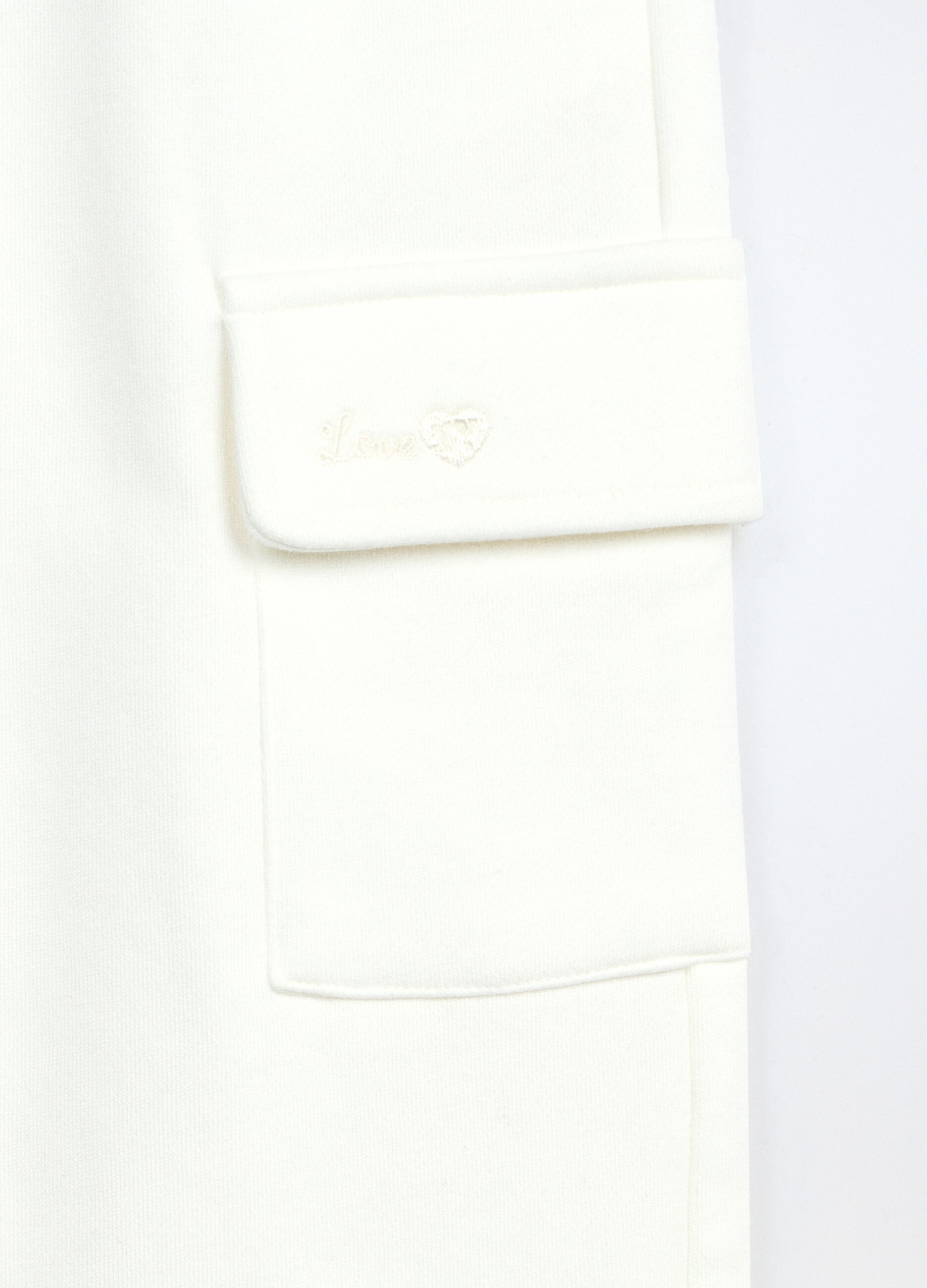 Pantaloni cargo in french terry di misto cotone bambina_2