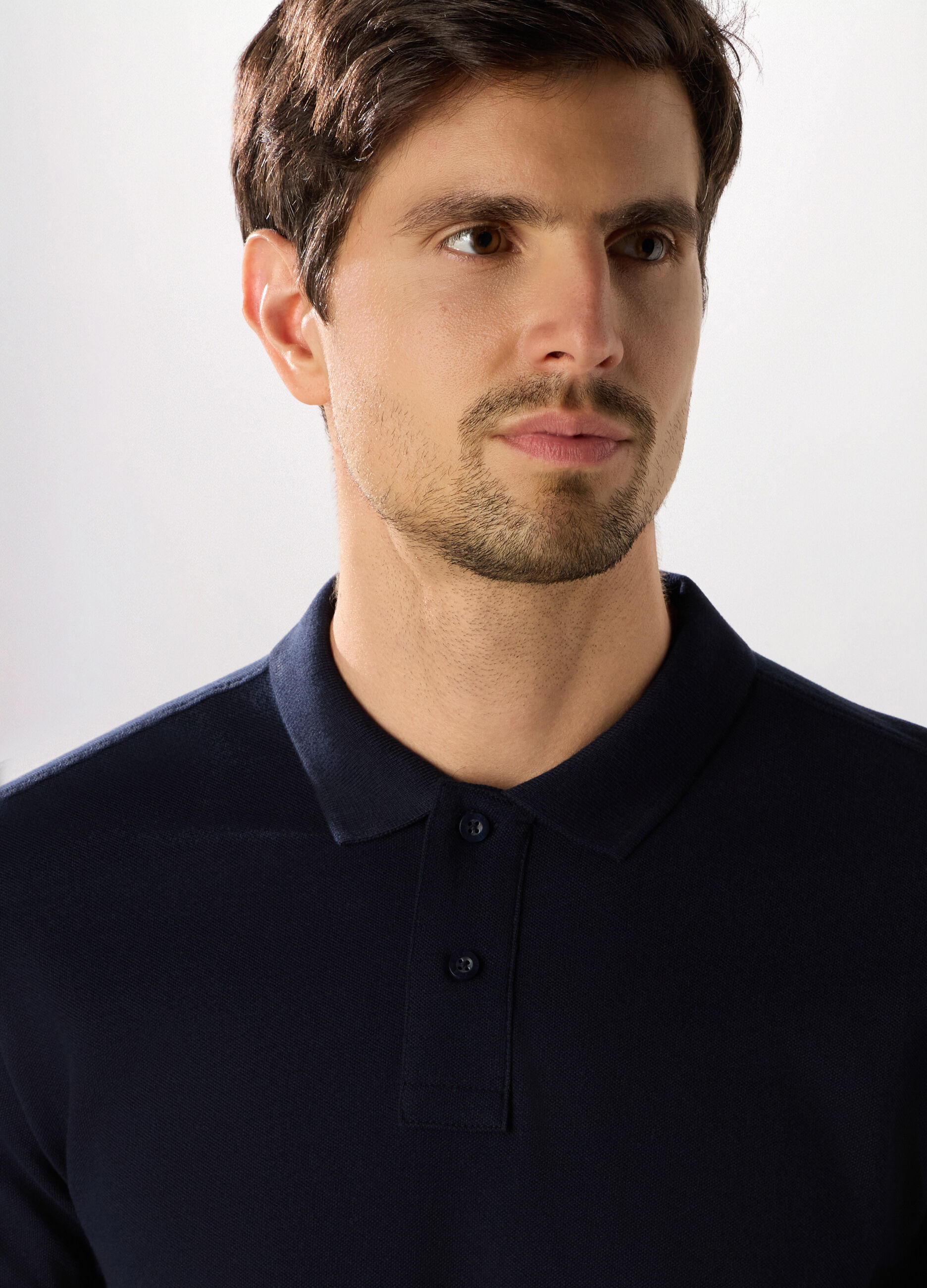 Polo a maniche lunghe in cotone piquet uomo_2
