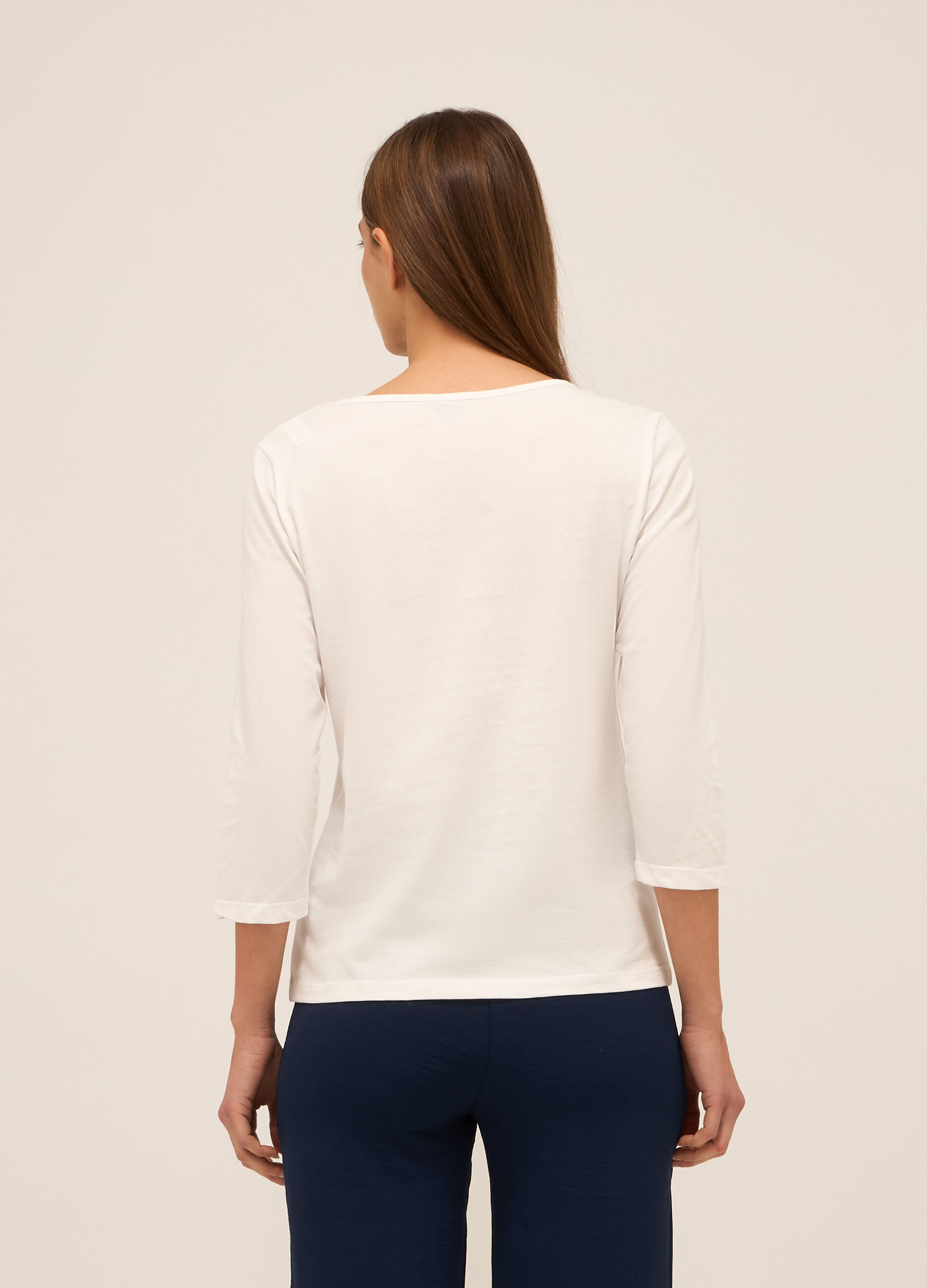 T-shirt in jersey di puro cotone donna_1
