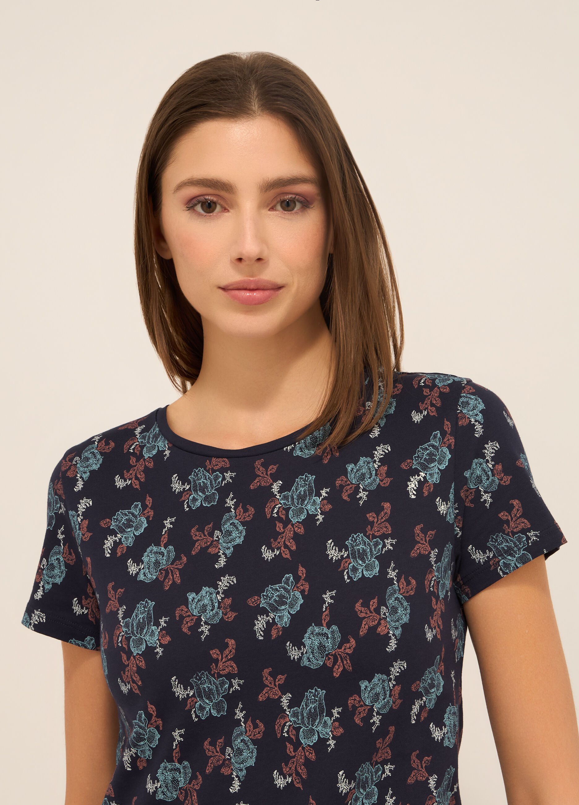 T-shirt in jersey di puro cotone donna_2
