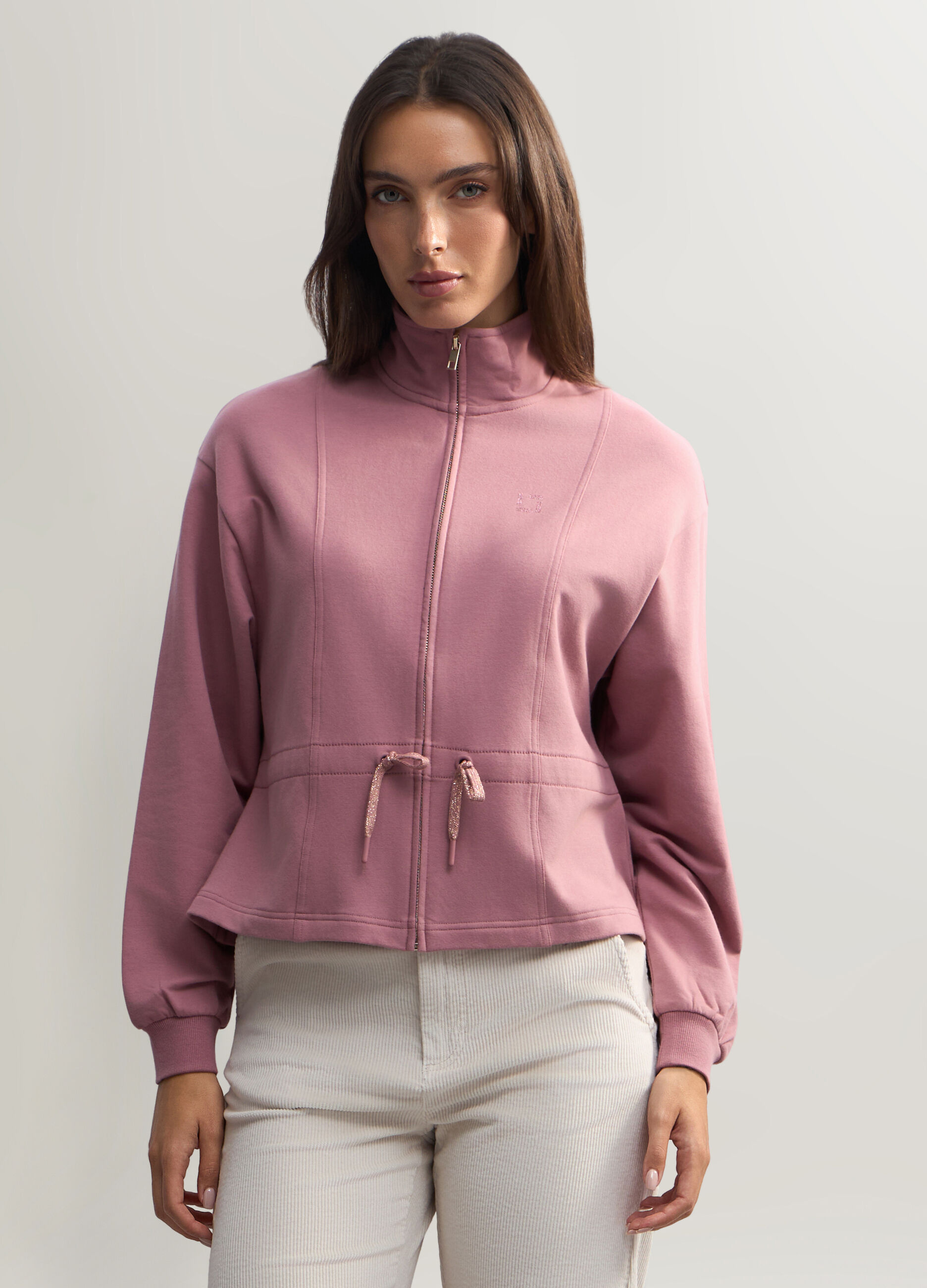 Felpa in cotone stretch donna_0