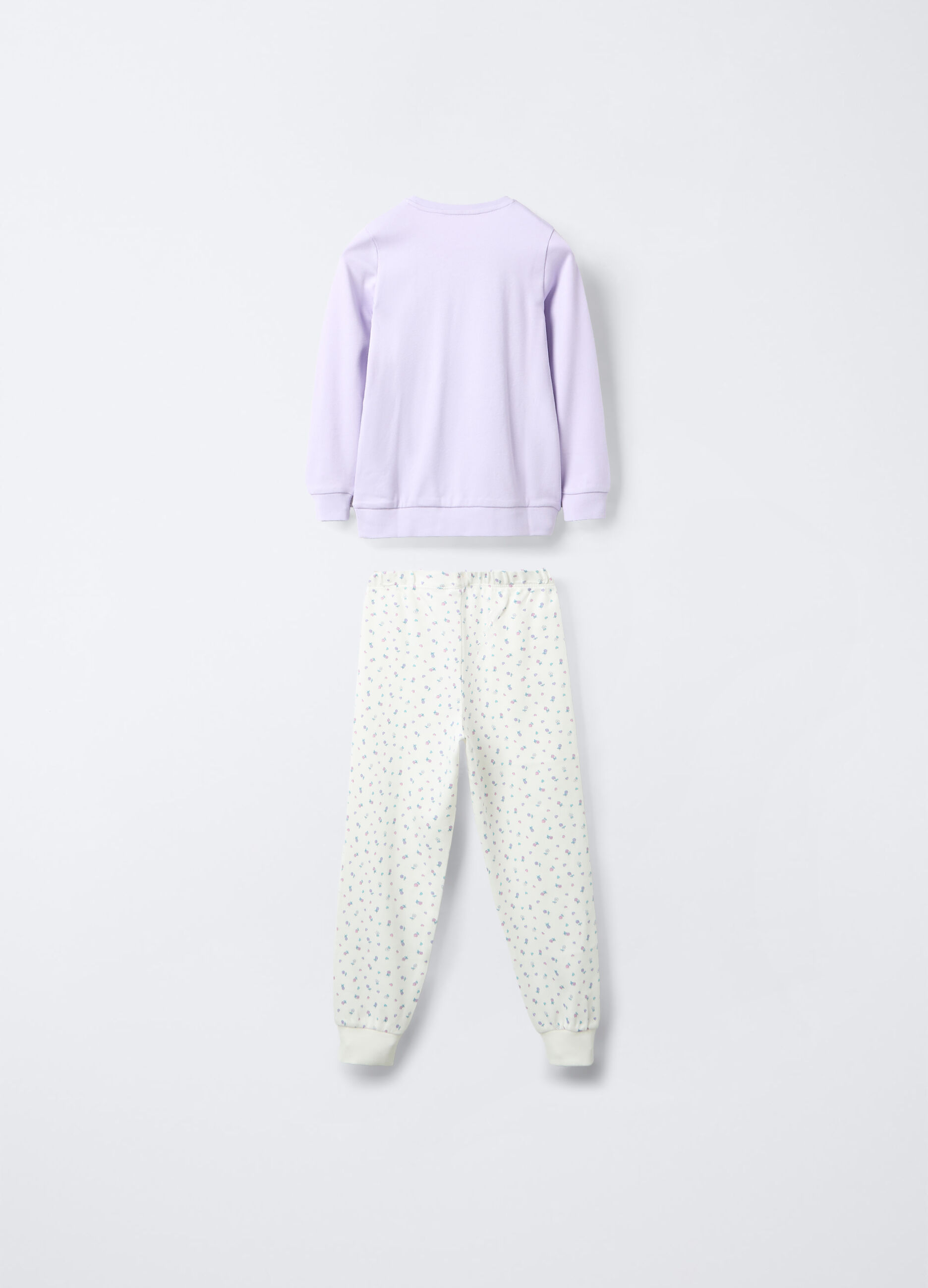 Set pigiama lungo in interlock di puro cotone bambina_1