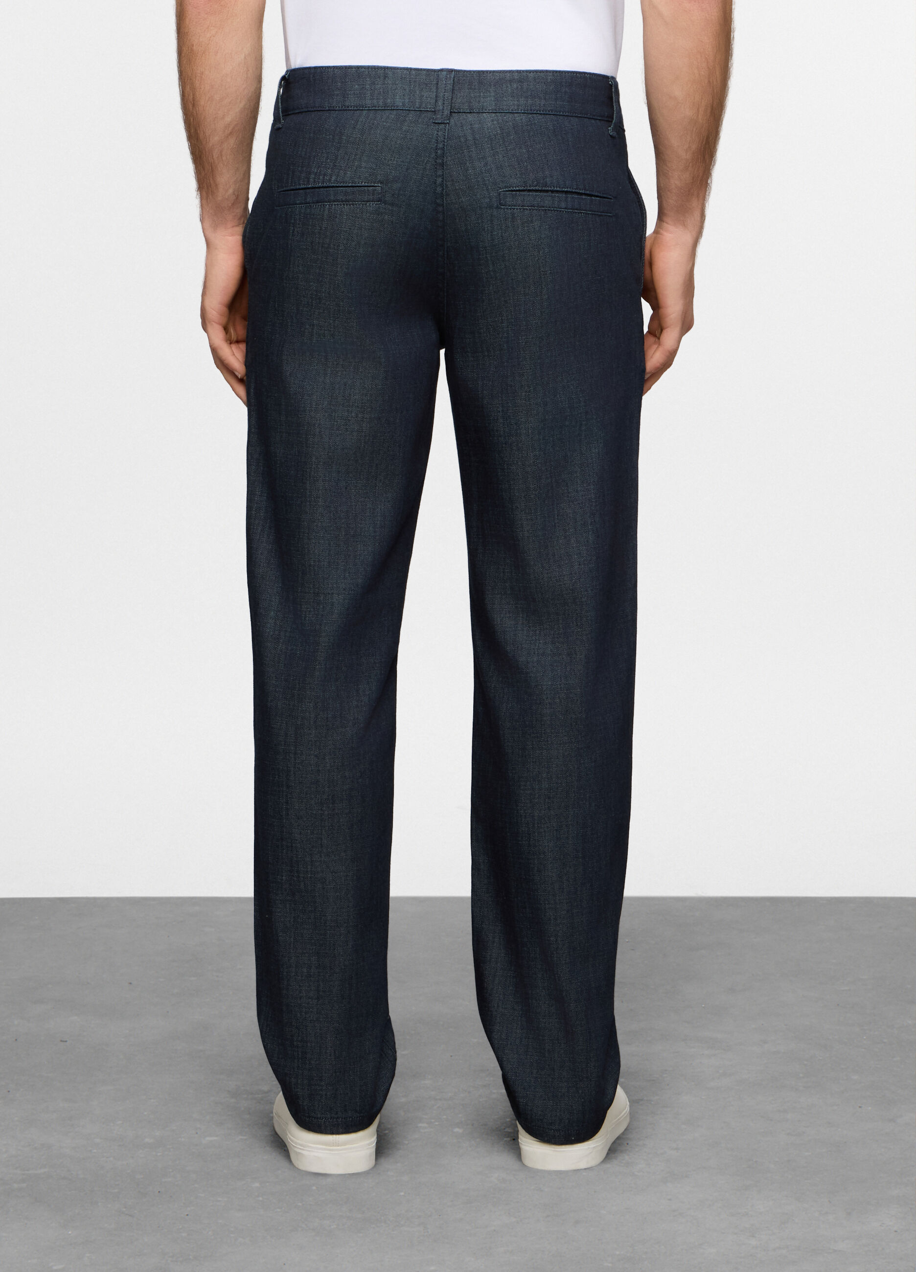 Jeans slim fit in denim di cotone e viscosa uomo_2