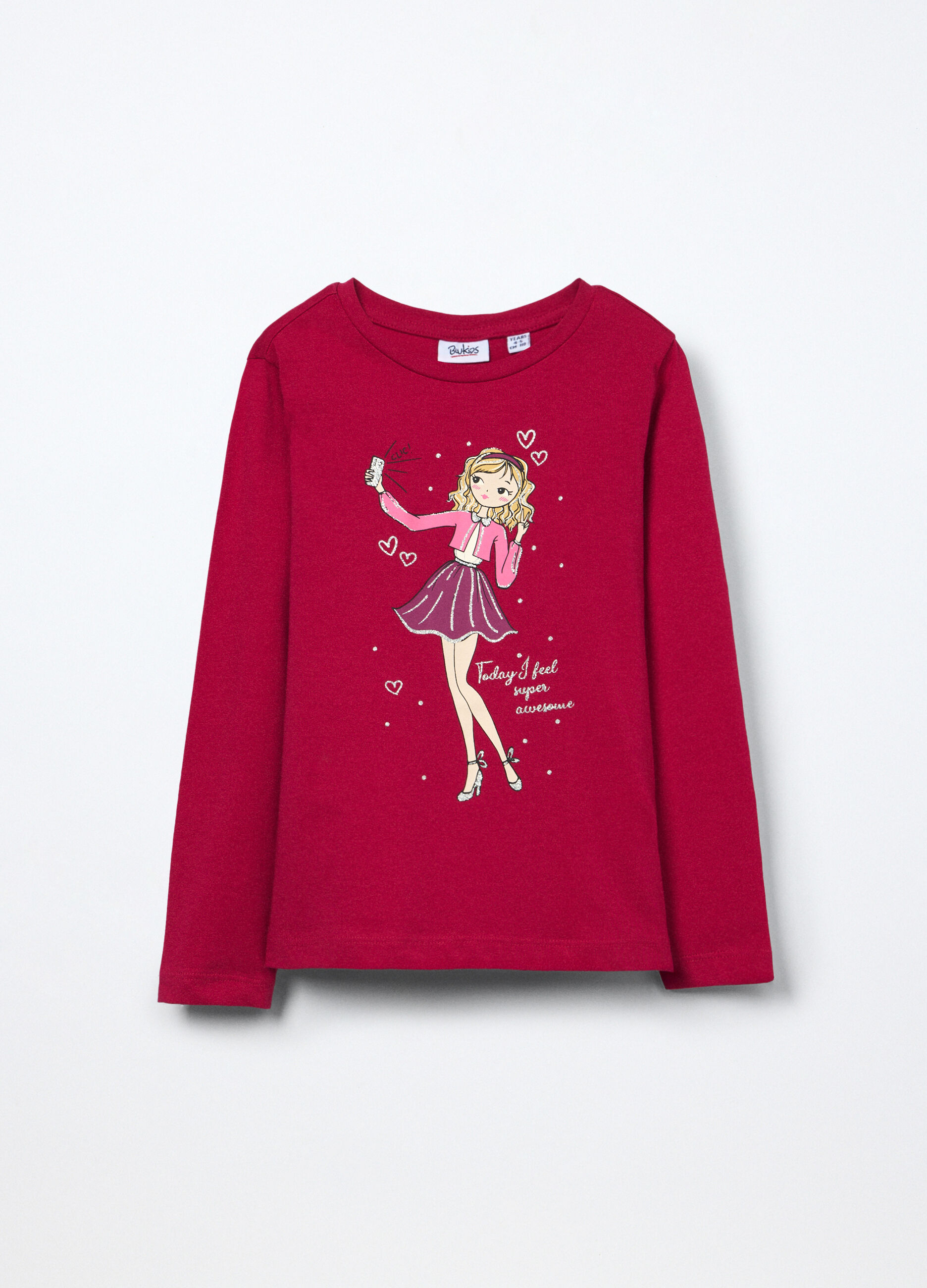 T-shirt in jersey di puro cotone bambina_0