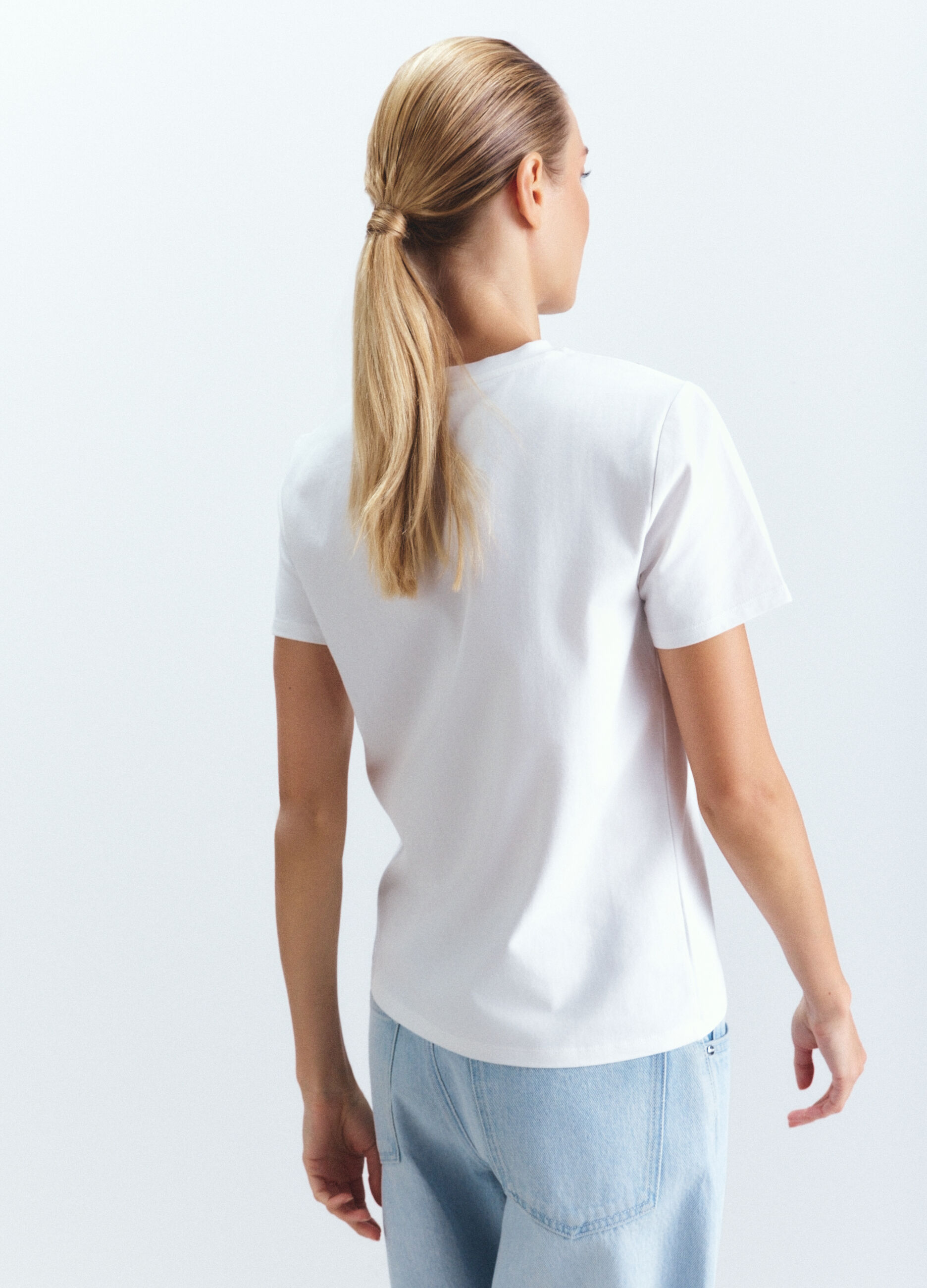 T-shirt girocollo stretch donna_2